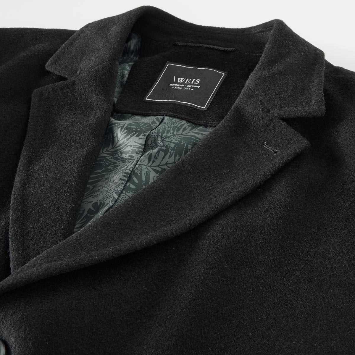 Weis Kurzmantel aus Wollmischung schwarz