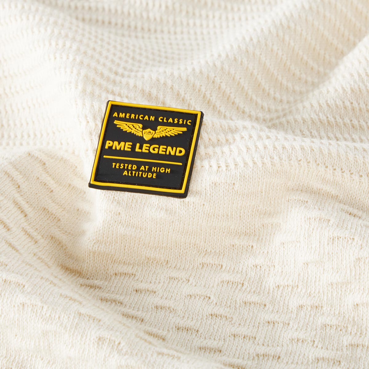 PME LEGEND Pullover mit Struktur weiß