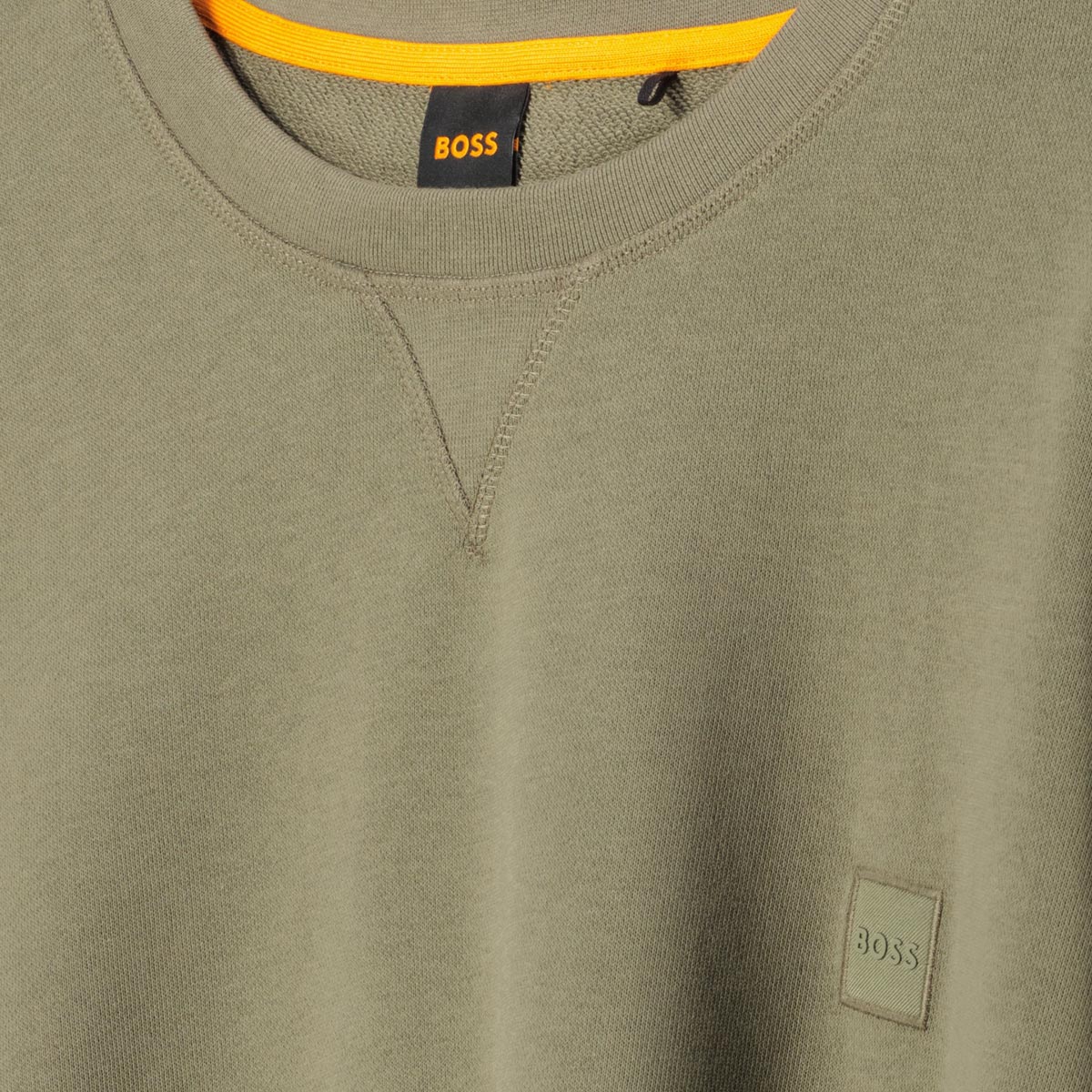 BOSS Sweatshirt aus Biobaumwolle khaki