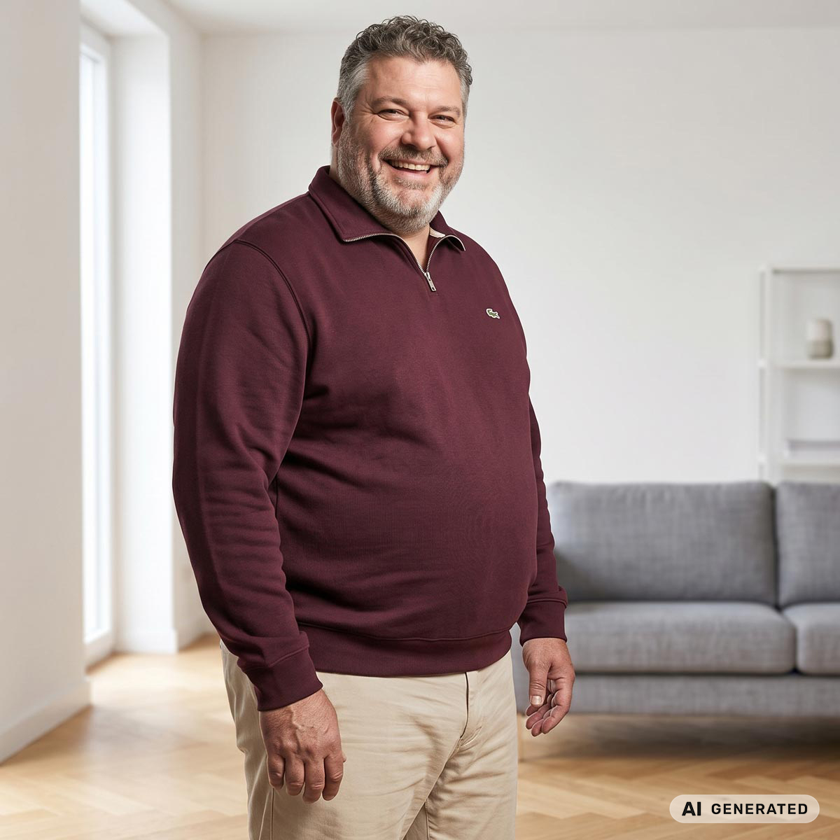 LACOSTE Sweatshirt aus Biobaumwolle dunkelrot