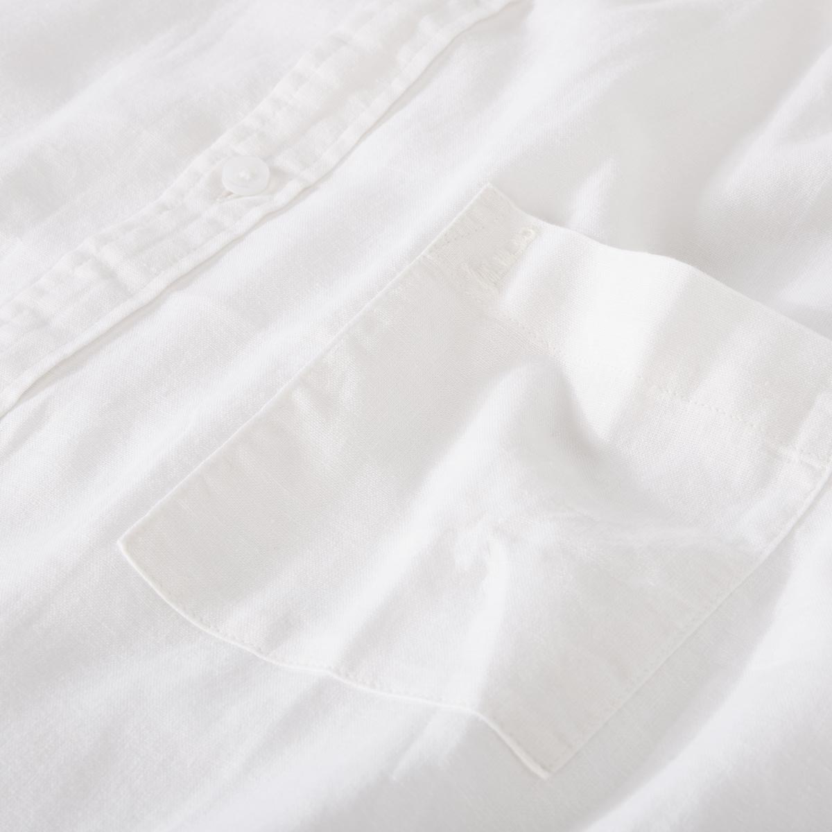 North Freizeithemd mit Leinen weiß