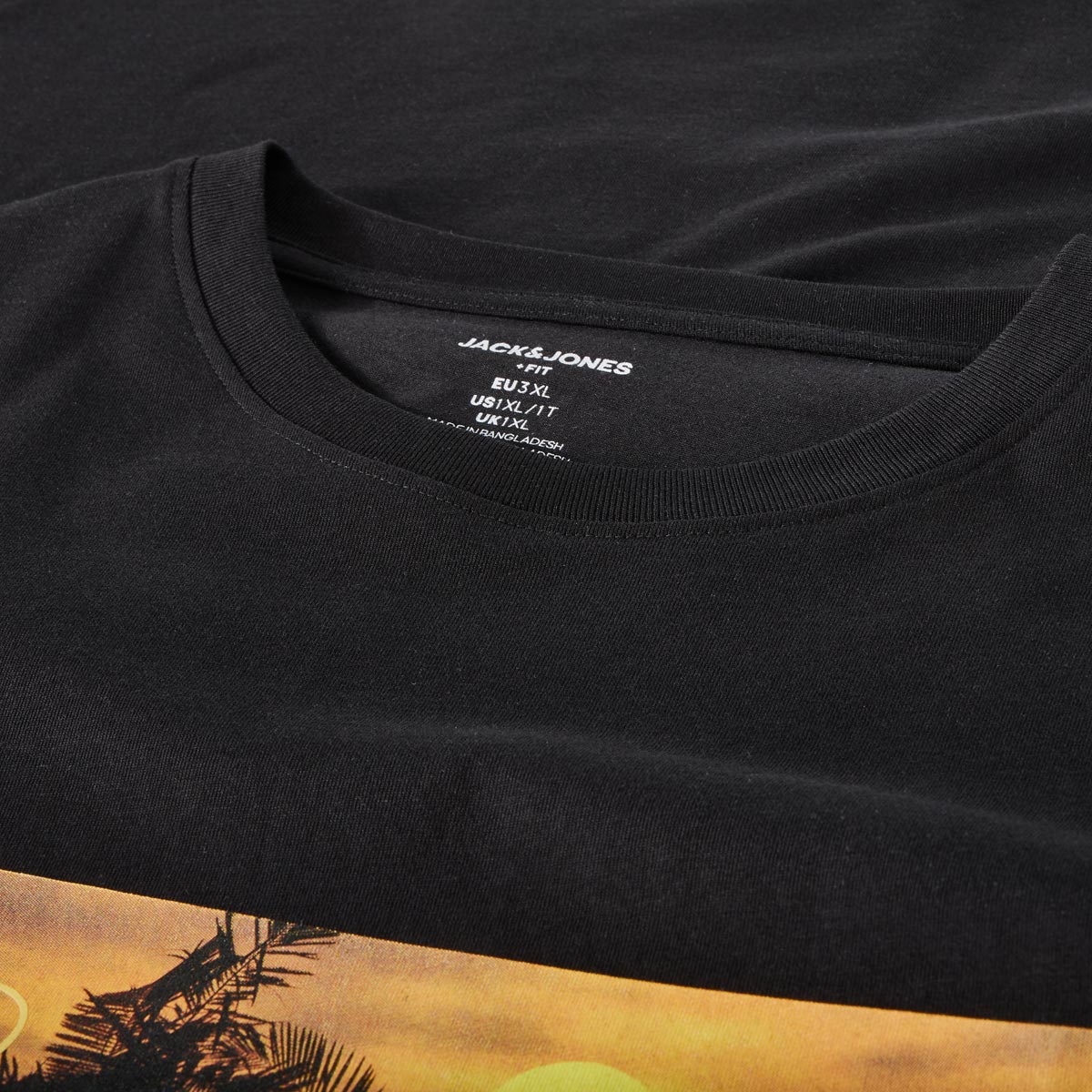 Jack&Jones T-Shirt mit Motiv-Print Farbe schwarz Größe: 3XL günstig online kaufen