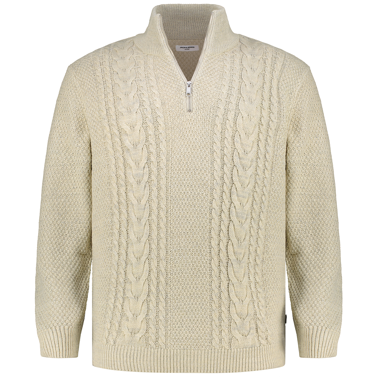 Jack&Jones Strickpullover mit Zopfmuster weiß