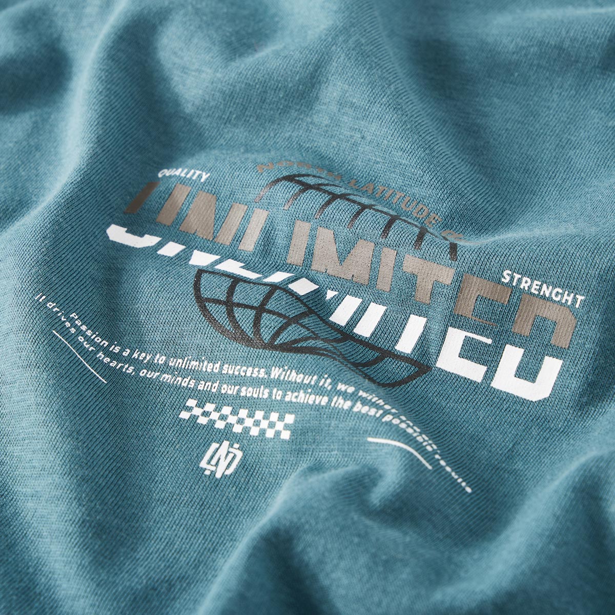 North T-Shirt mit Unlimited-Print petrol