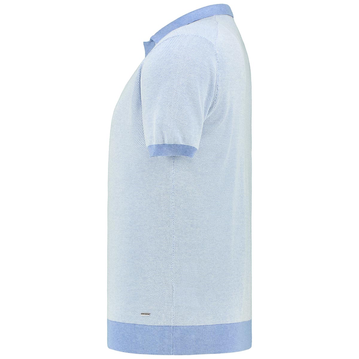 RAGMAN Strick-Poloshirt mit Kontrastdetails Farbe hellblau Größe: 4XL günstig online kaufen