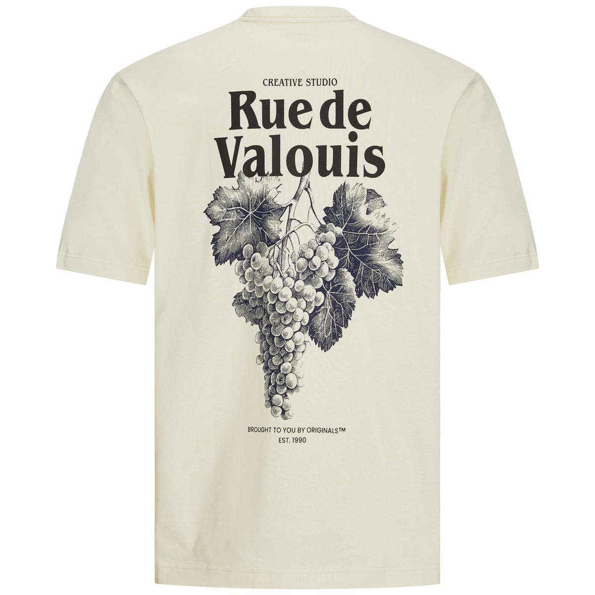 Jack&Jones T-Shirt mit Print auf Vorder- und Rückseite cremeweiß