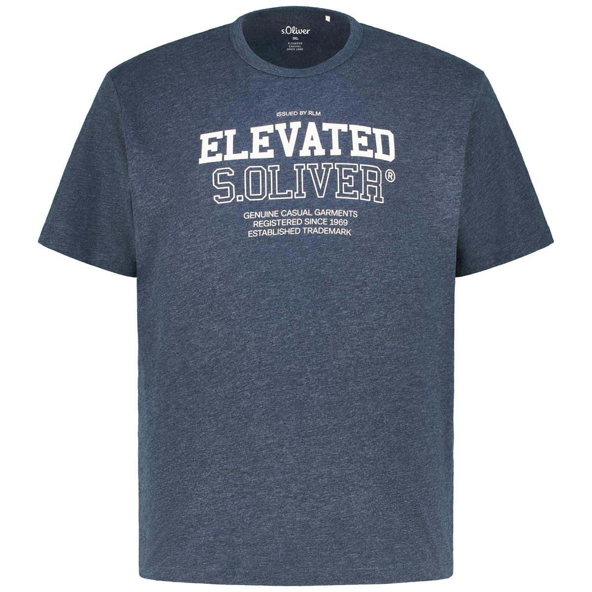 s.Oliver T-Shirt mit Print Farbe dunkelblau Größe: 4XL günstig online kaufen