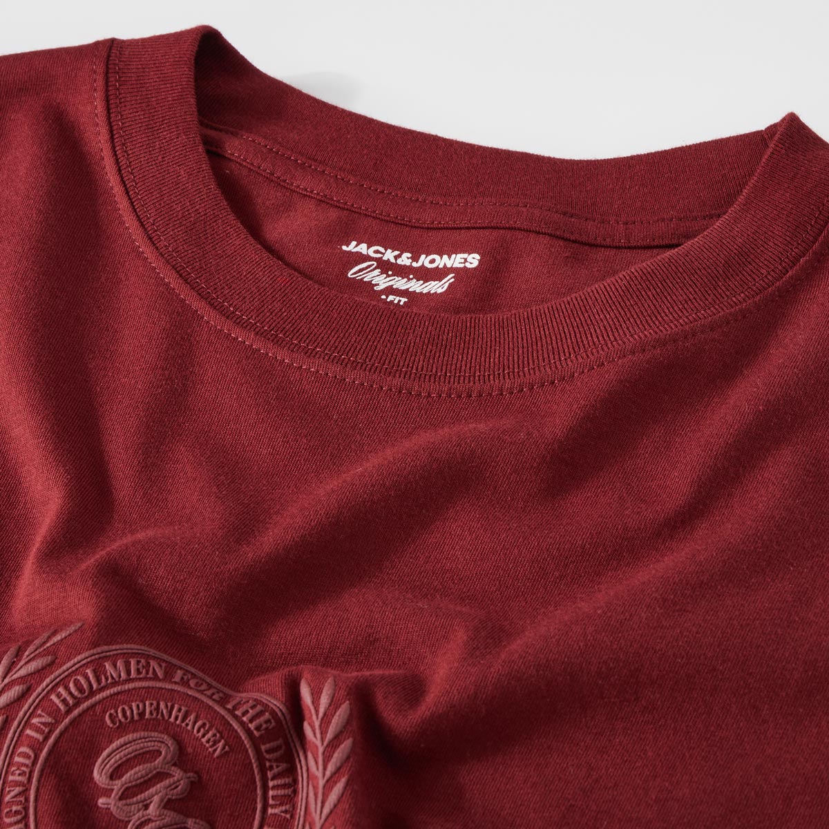 Jack&Jones T-Shirt mit Label-Print dunkelrot