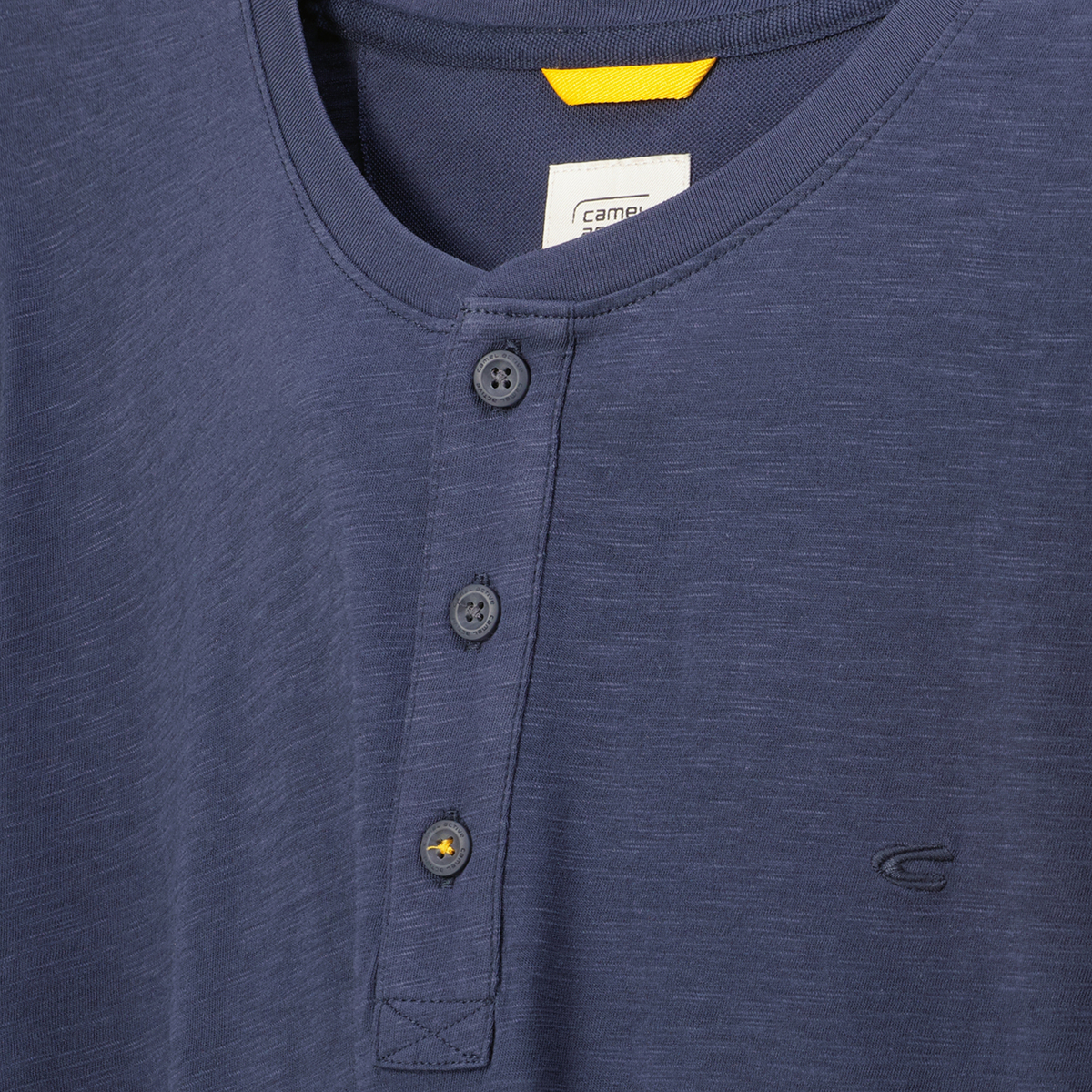 camel active Longsleeve mit Serafinokragen dunkelblau