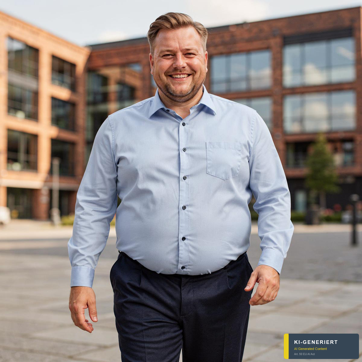 VENTI Businesshemd aus Baumwolle blau
