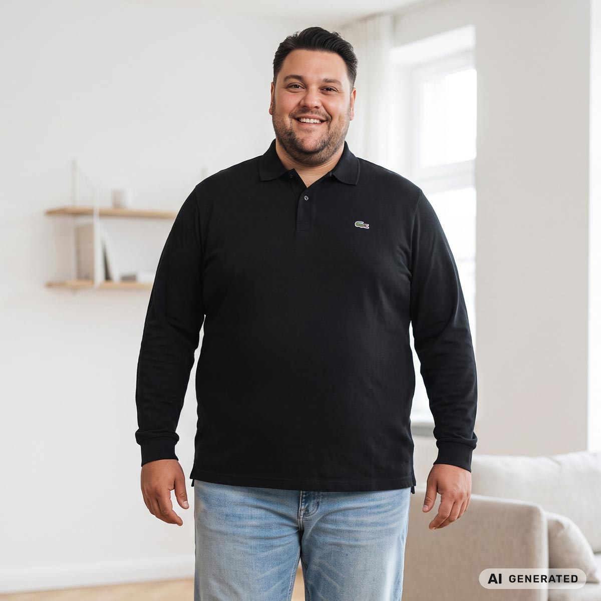 LACOSTE Poloshirt aus Baumwoll-Piqué schwarz