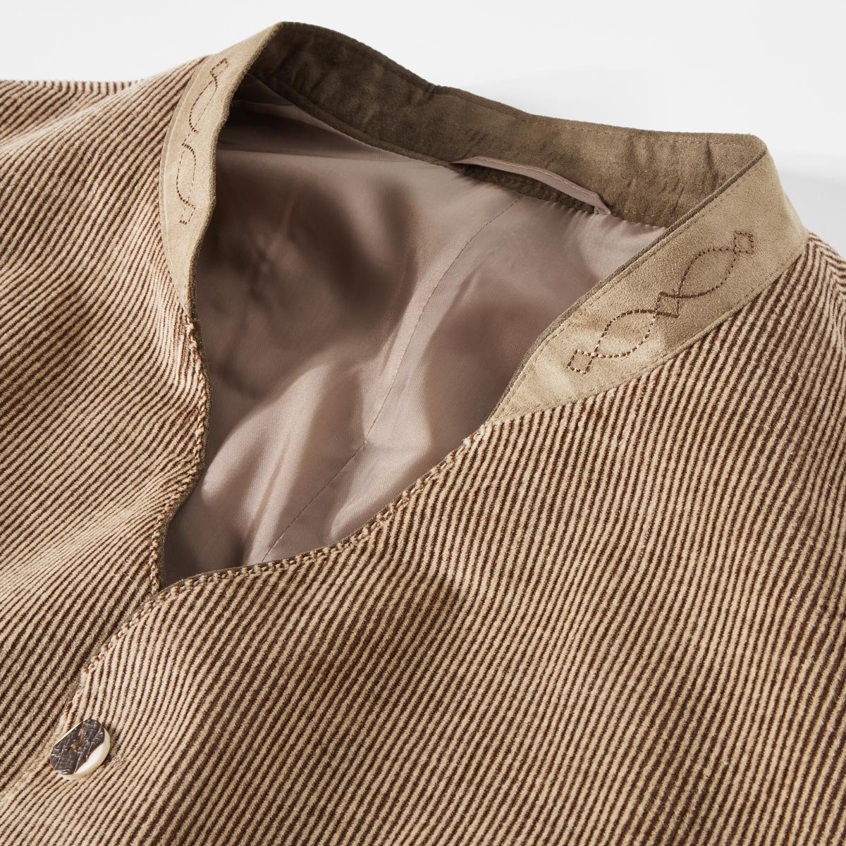 Weis Cord-Trachtenweste mit Stretch cognac