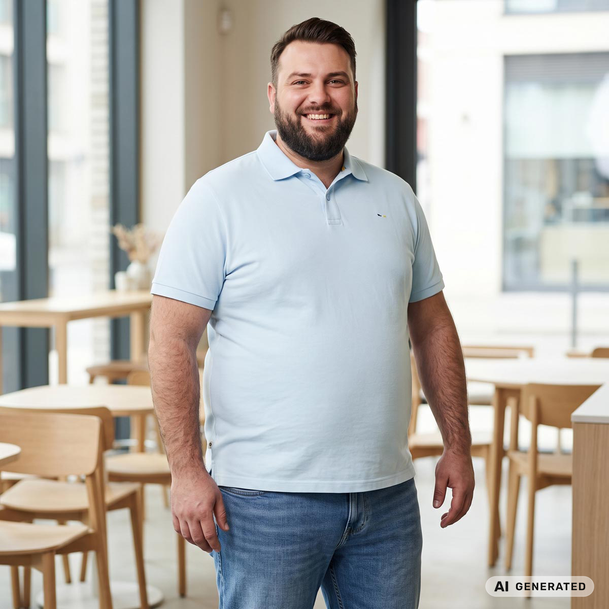Pfundskerl Poloshirt aus Baumwolle hellblau