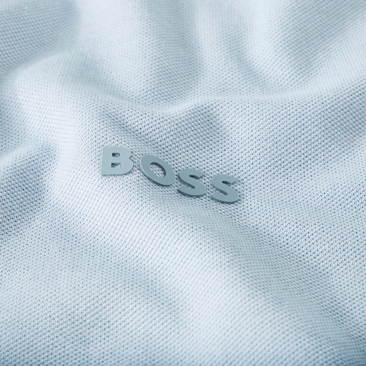 BOSS Poloshirt mit Kontrastdetails hellblau
