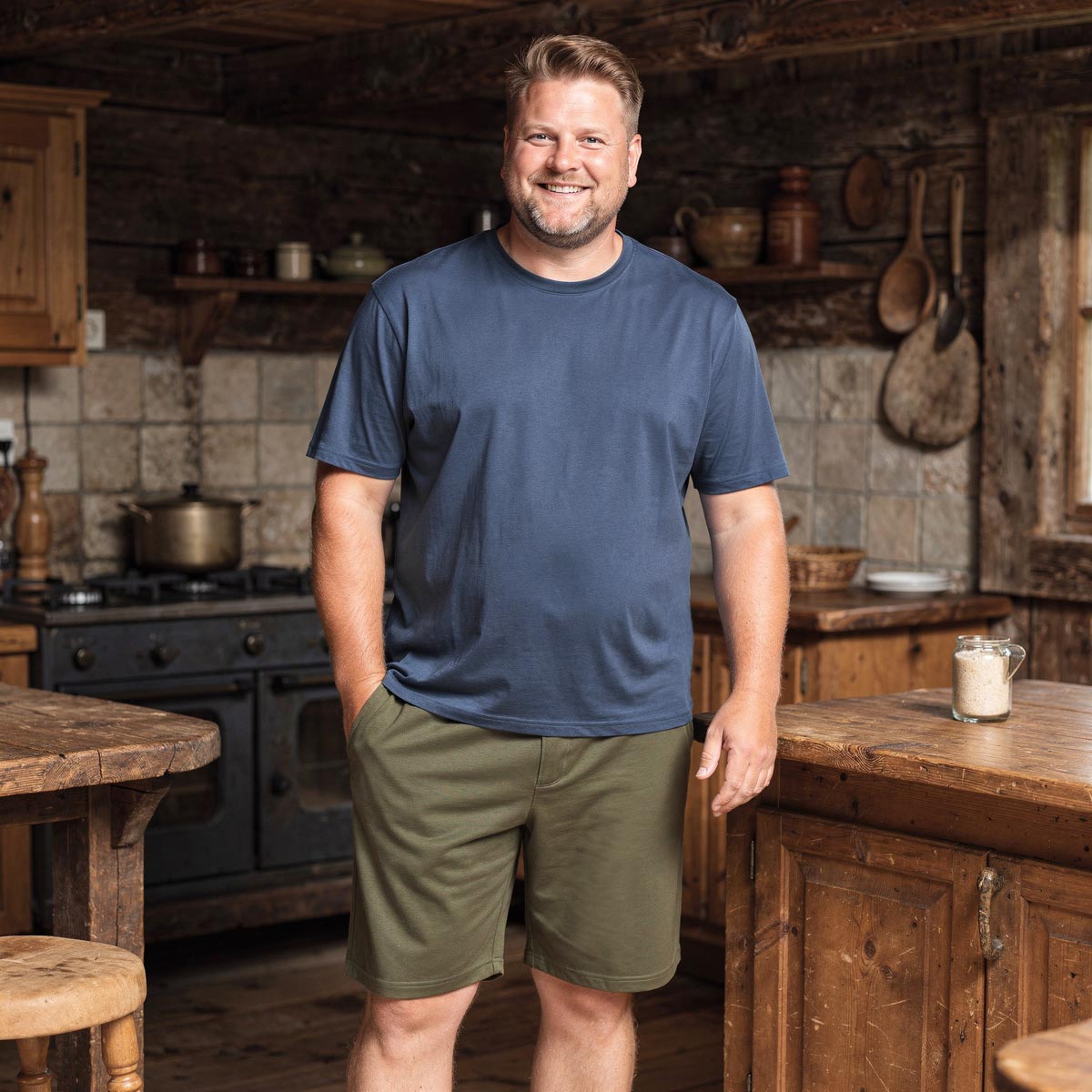 Pfundskerl Jogging-Shorts aus Baumwollmischung oliv