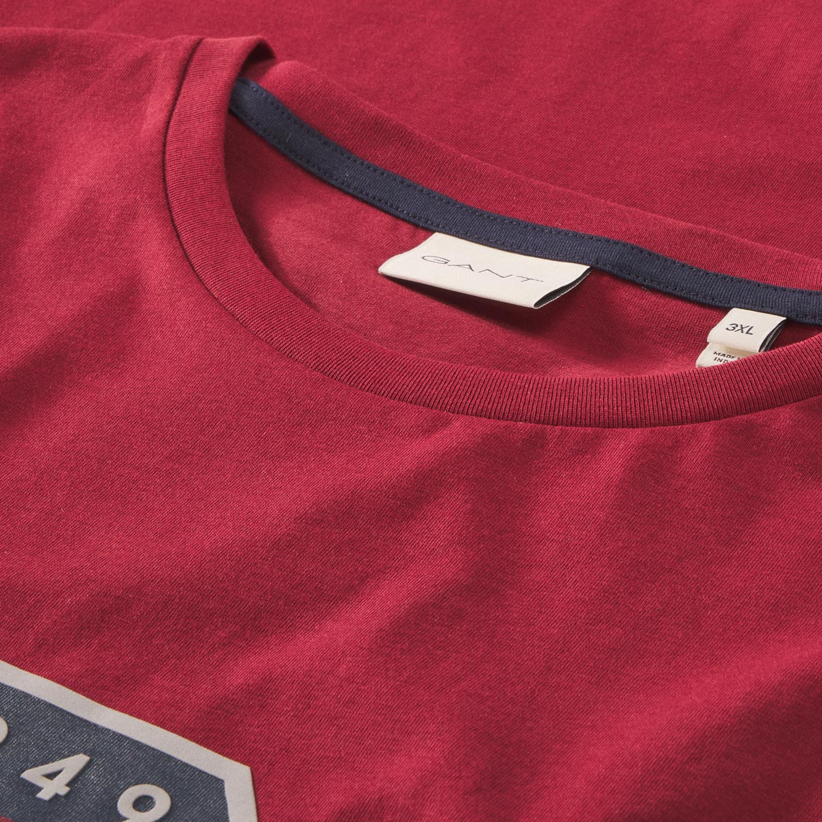 Gant T-Shirt mit Label-Print dunkelrot
