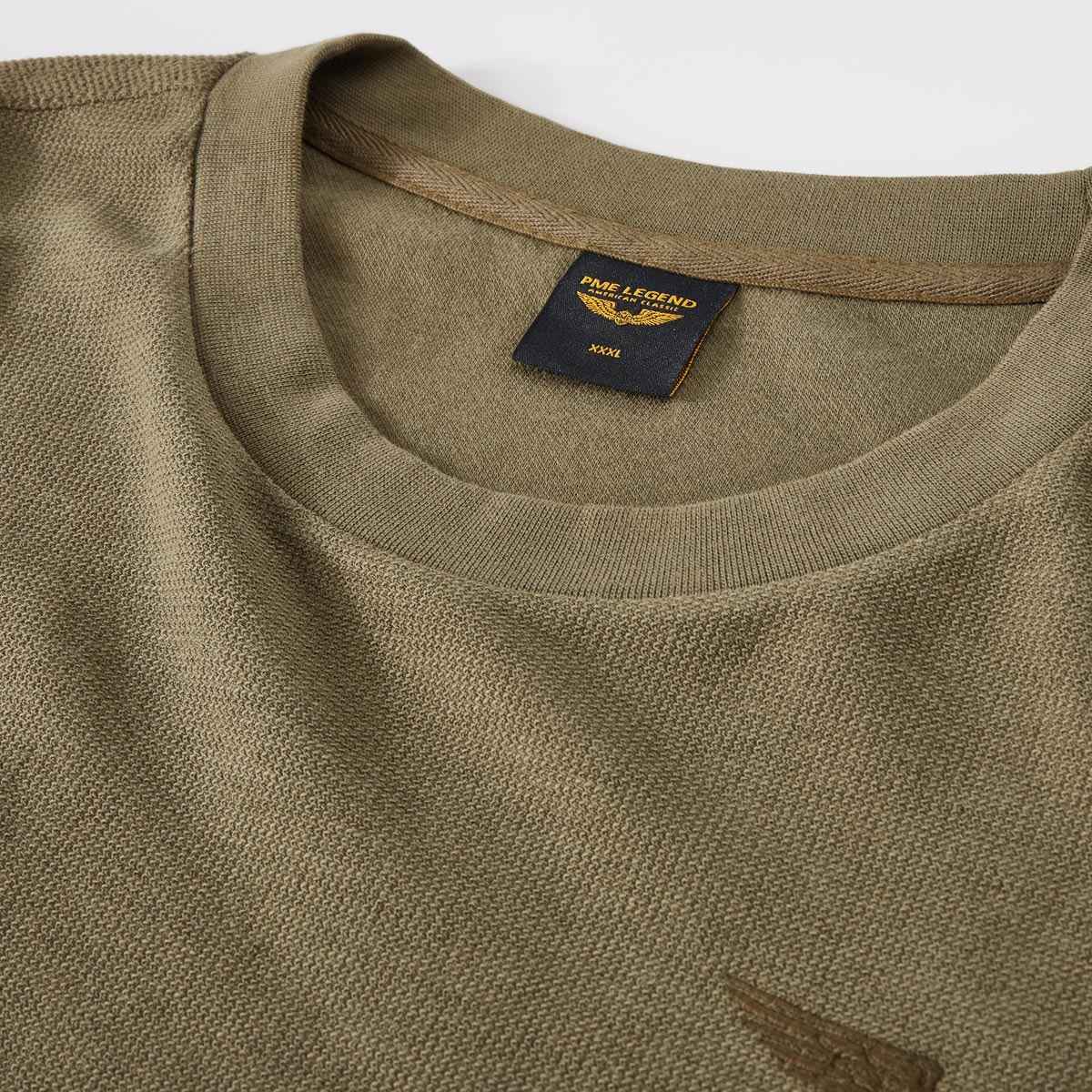 PME LEGEND T-Shirt mit Label-Patch khaki