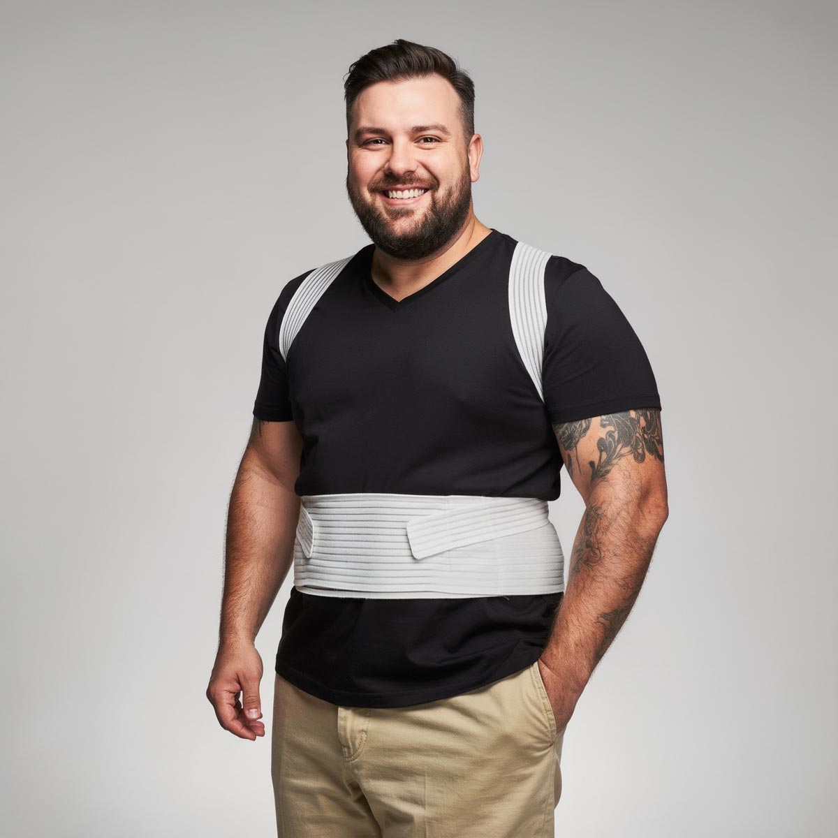 Hydas Geradehalter XXL mit Stützgürtel weiß
