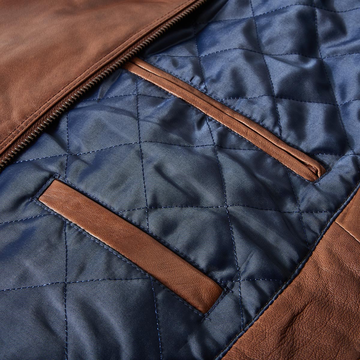 North Lederjacke aus Lammleder cognac