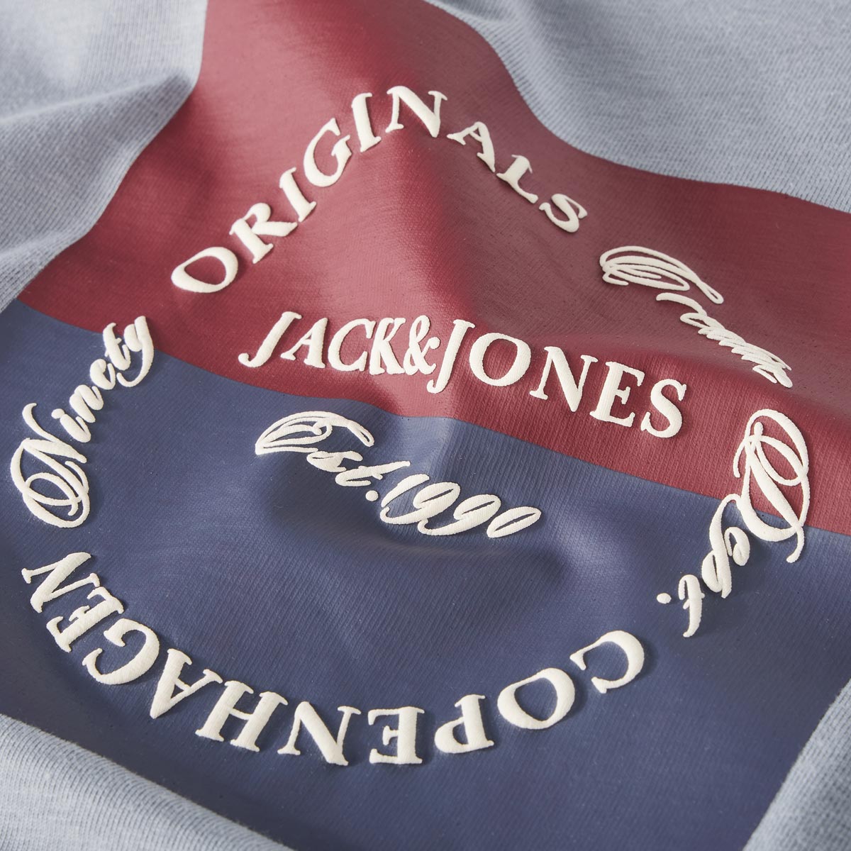 Jack&Jones T-Shirt mit Label-Print hellblau
