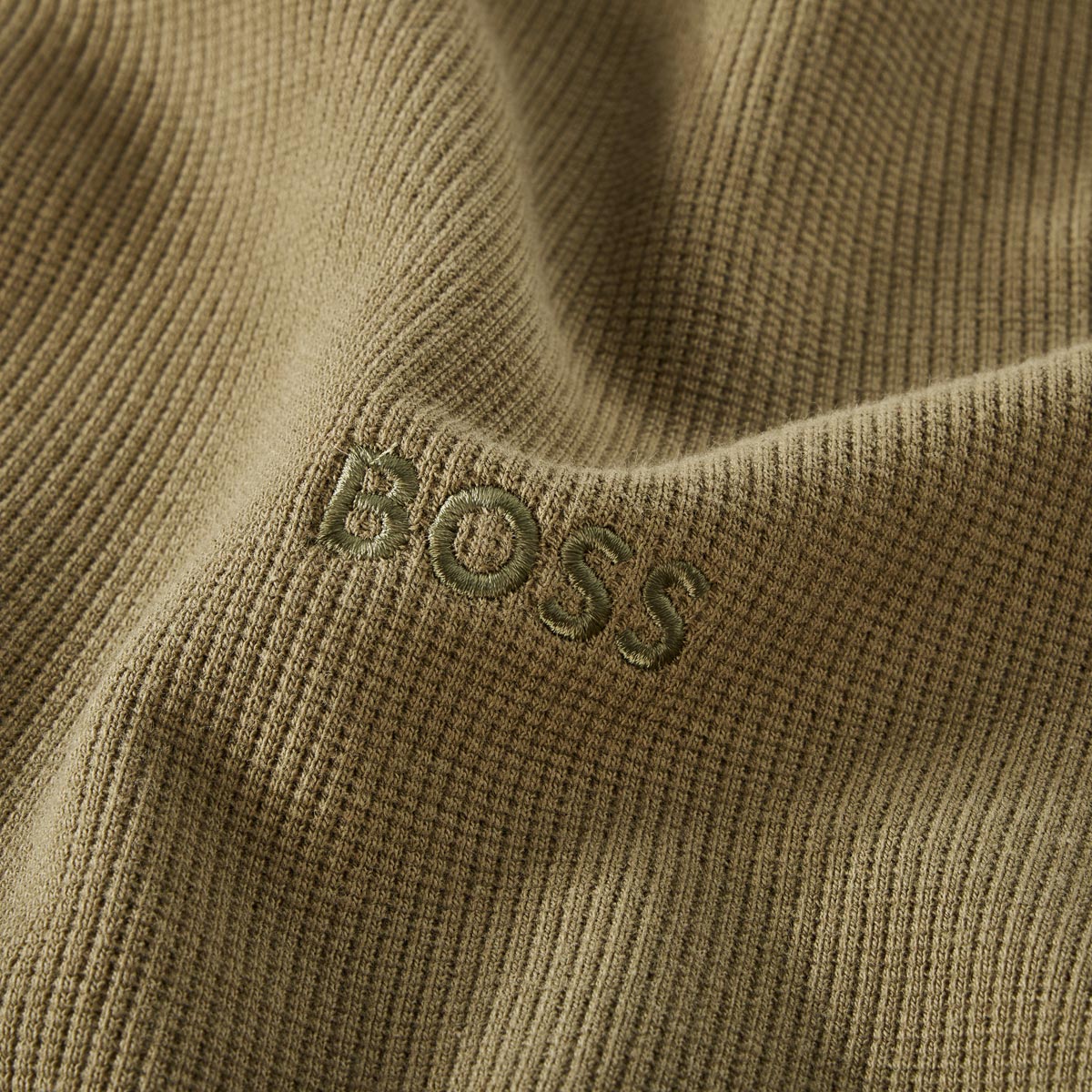 BOSS Longsleeve mit Stretch khaki