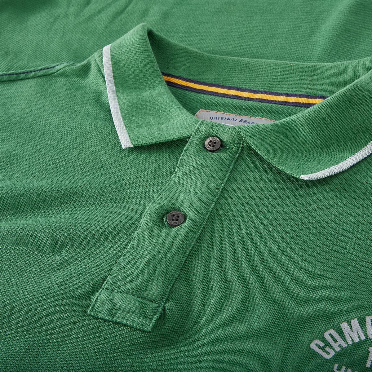 Redfield Poloshirt mit Label-Patch grün