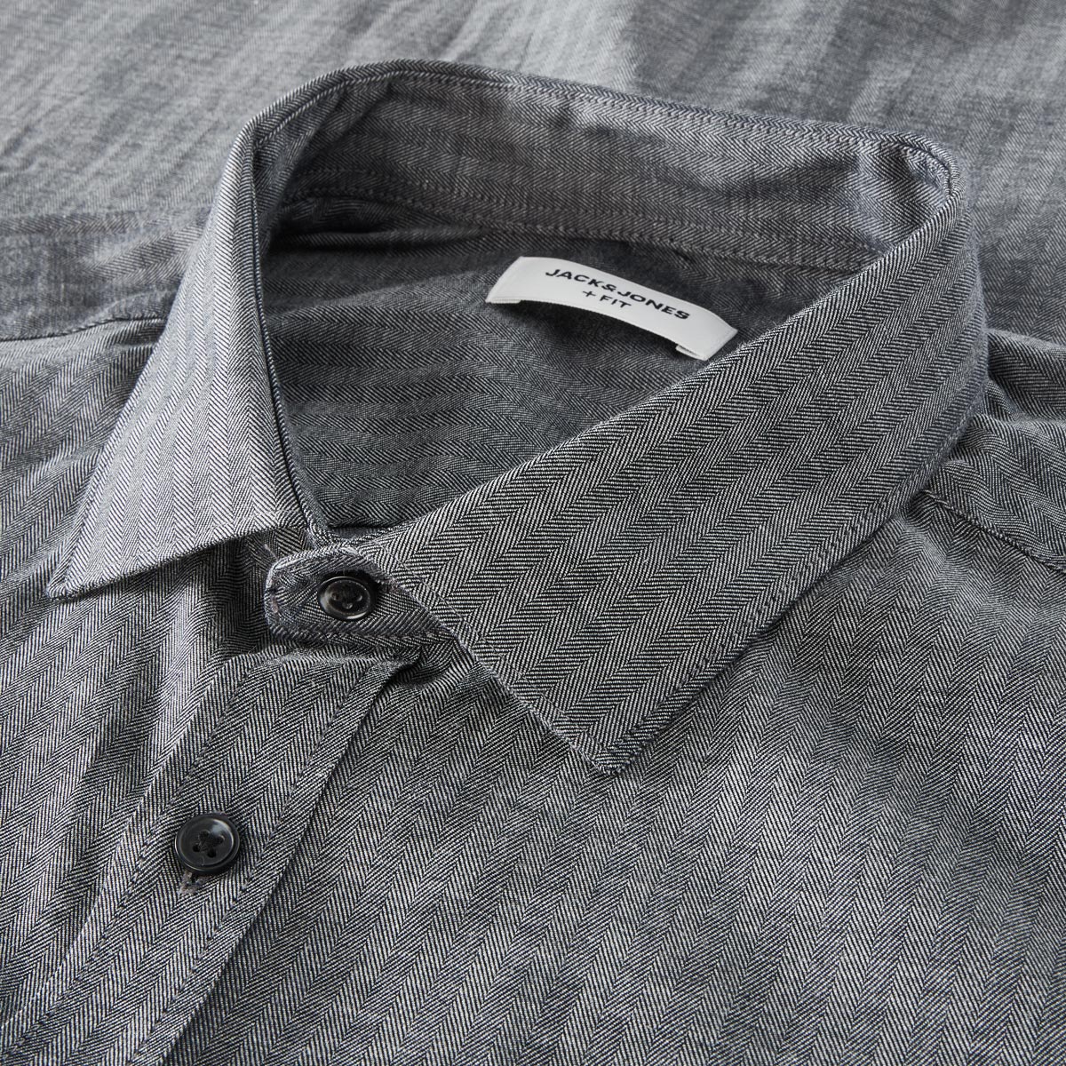 Jack&Jones Freizeithemd mit Biobaumwolle schwarz