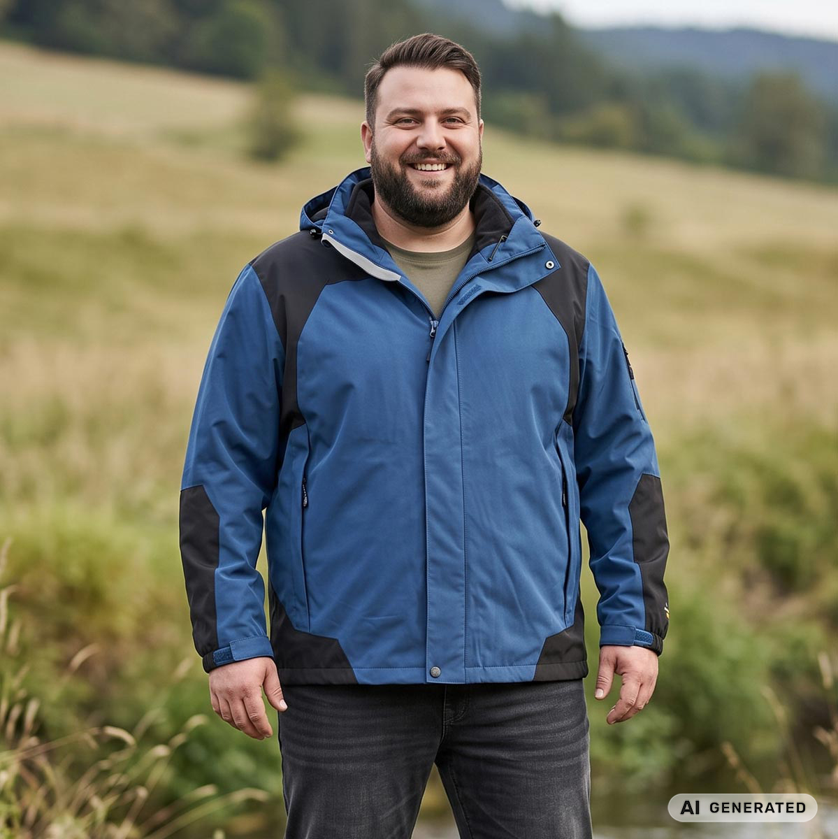 ADAMO 3-in-1 Funktionsjacke, wasserdicht jeansblau