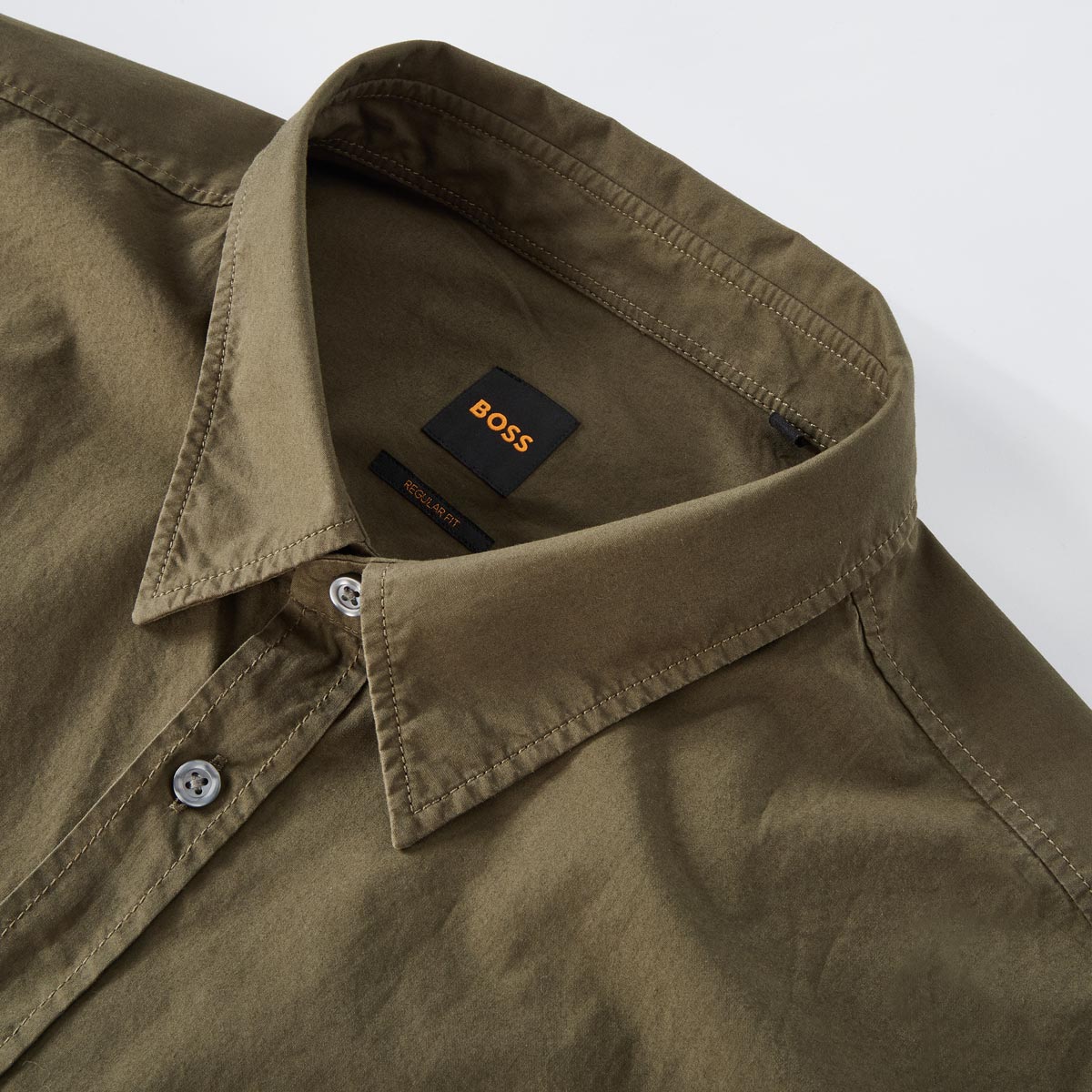 BOSS Freizeithemd mit Biobaumwolle khaki