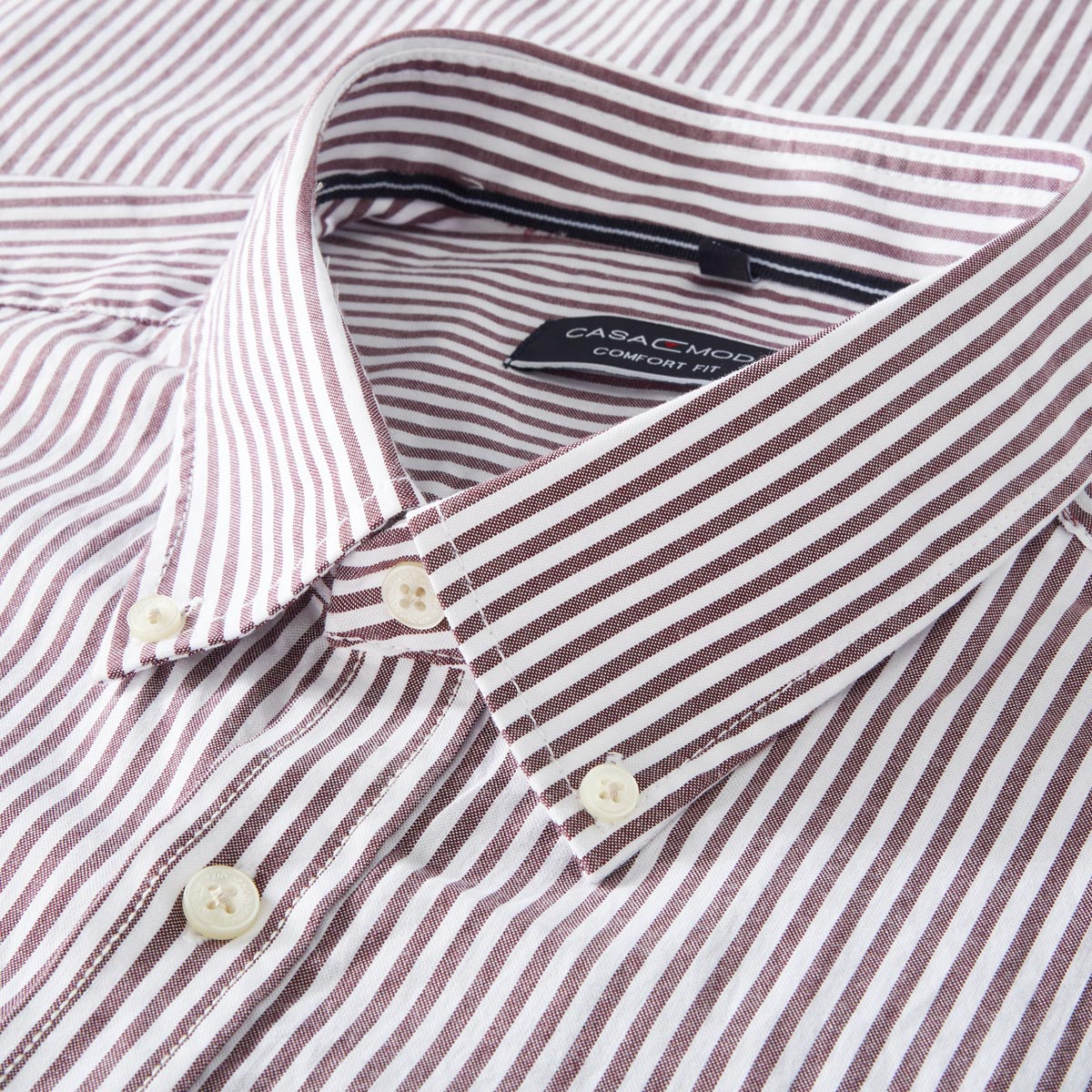 CASA MODA Gestreiftes Freizeithemd aus Baumwolle rot