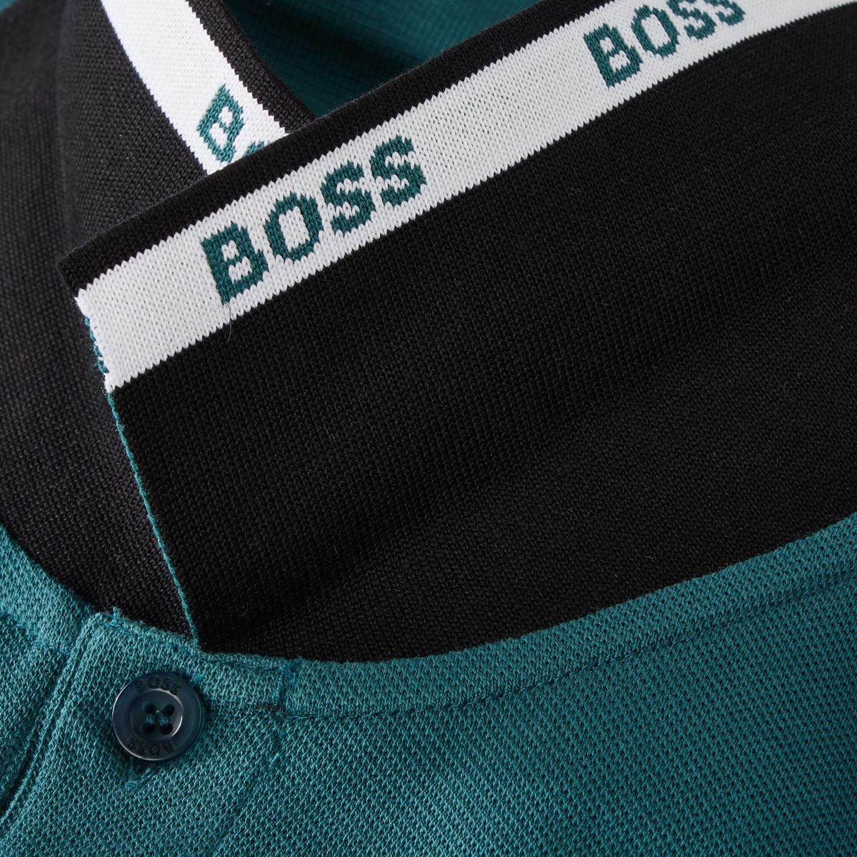 BOSS Poloshirt mit Kontrastdetails dunkelgrün