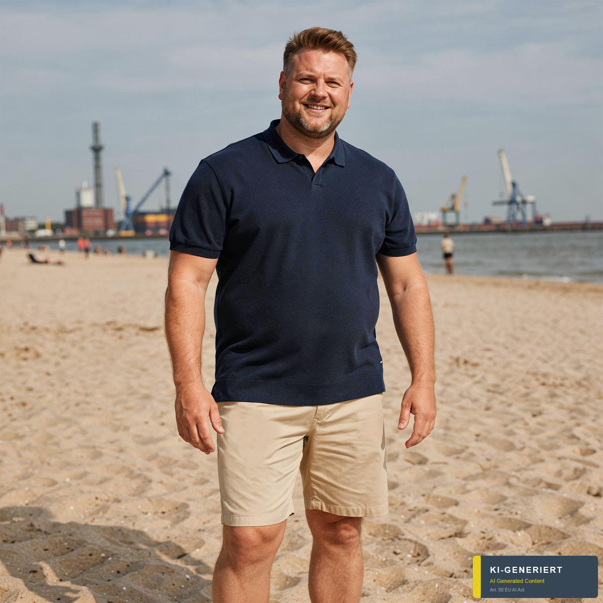 RAGMAN Strick-Poloshirt marine