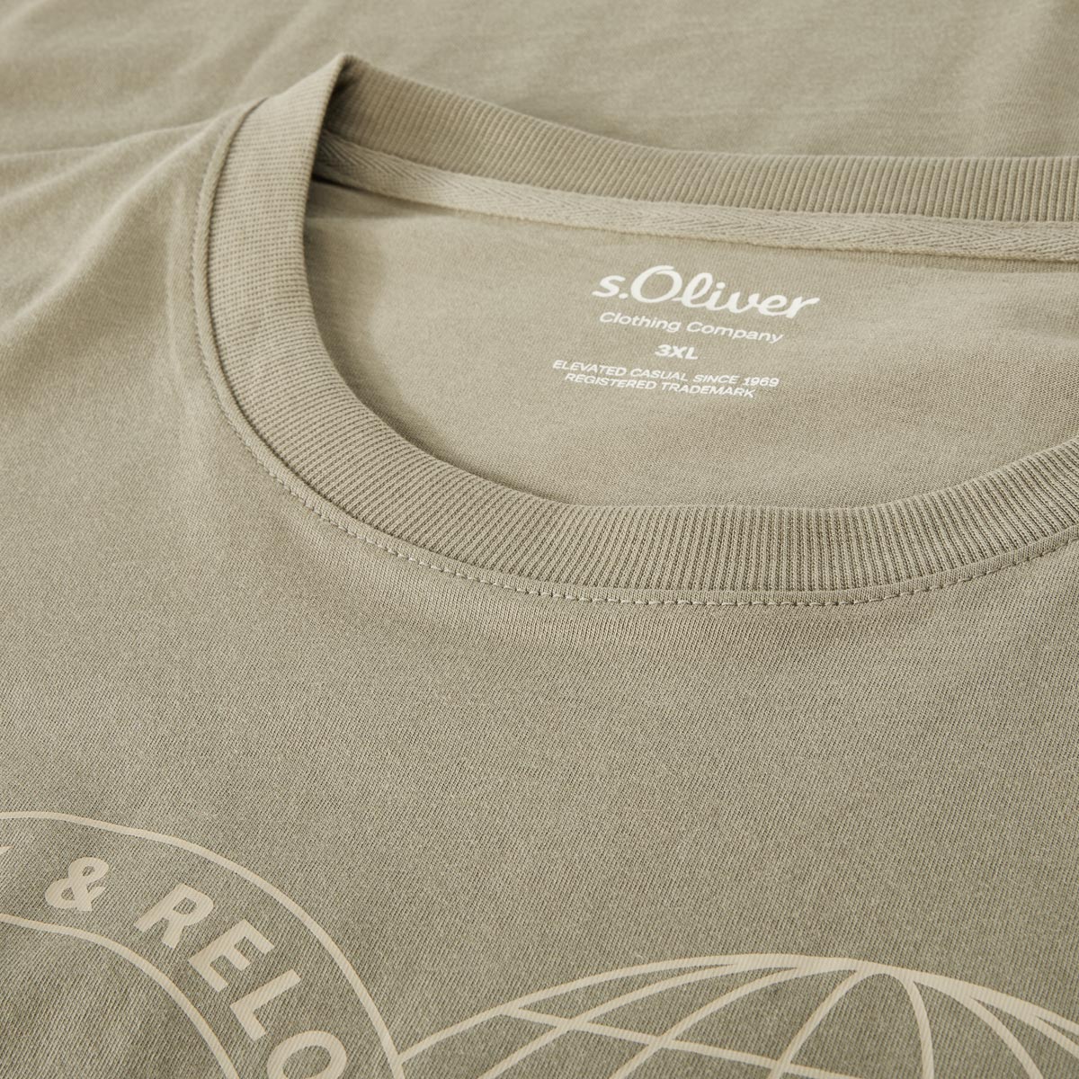 s.Oliver T-Shirt mit Motiv-Print khaki