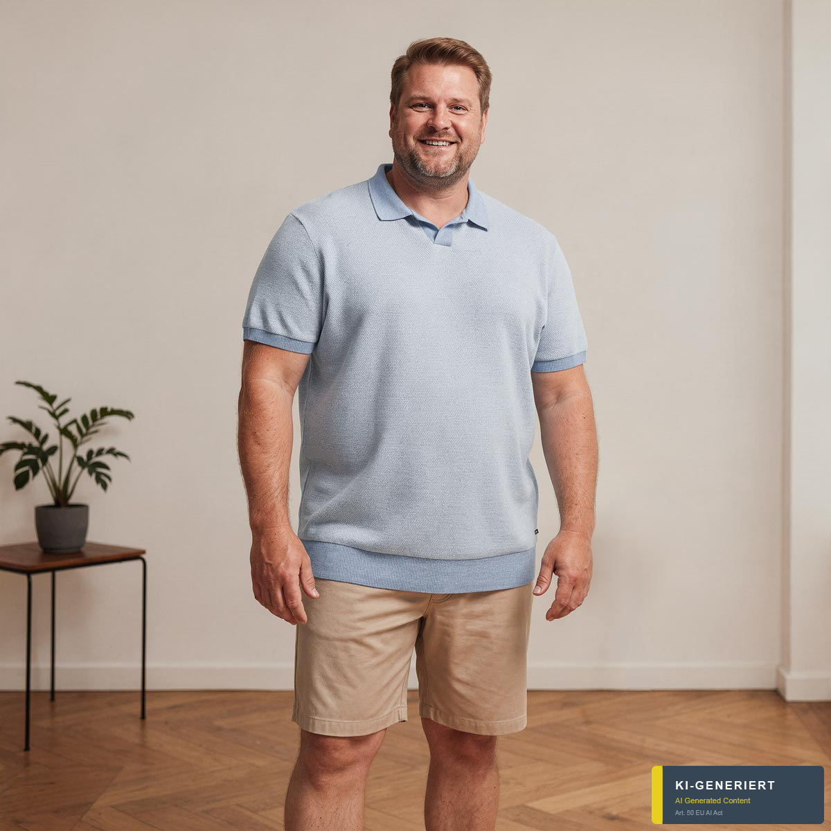 RAGMAN Strick-Poloshirt mit Kontrastdetails hellblau