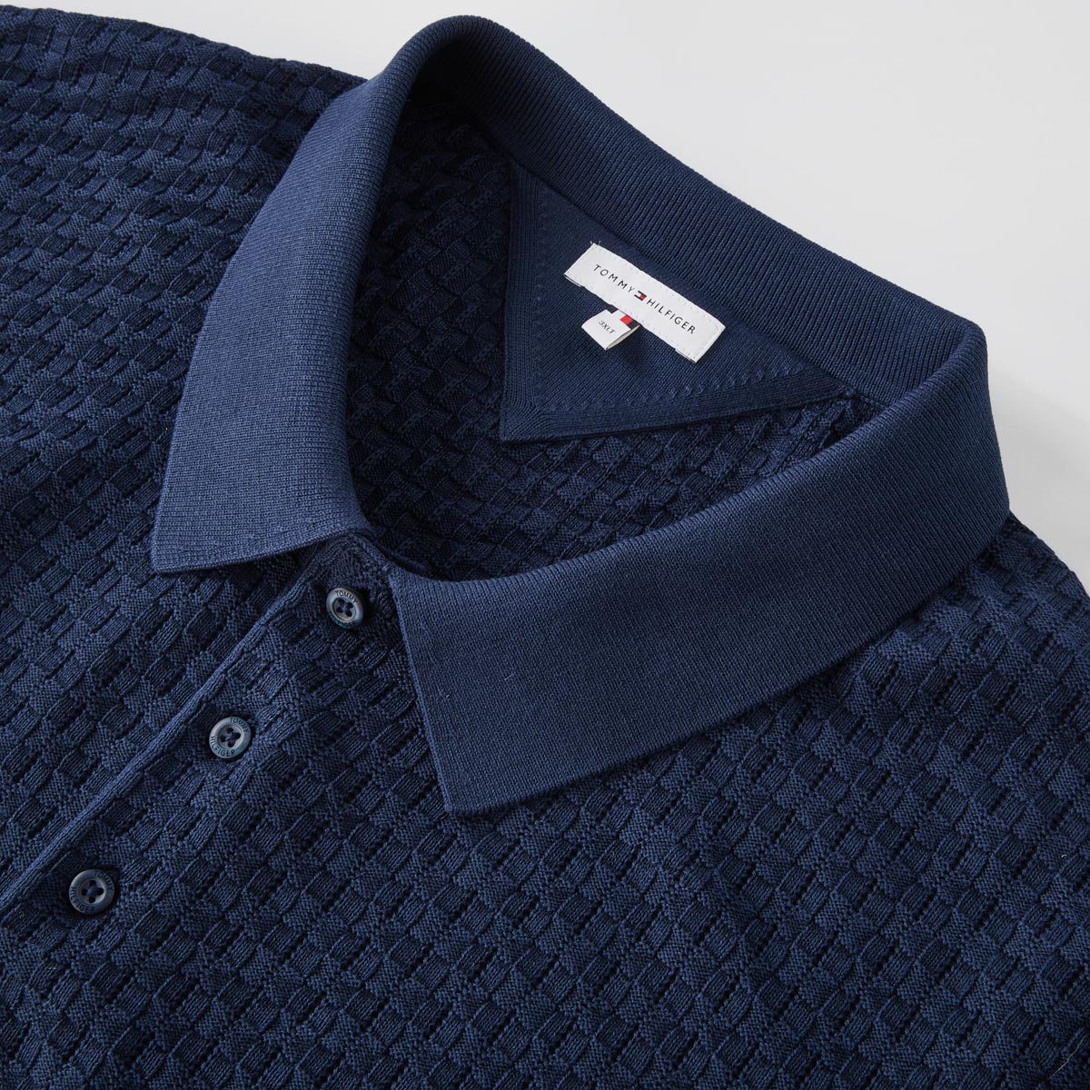 Tommy Hilfiger Strick-Poloshirt dunkelblau