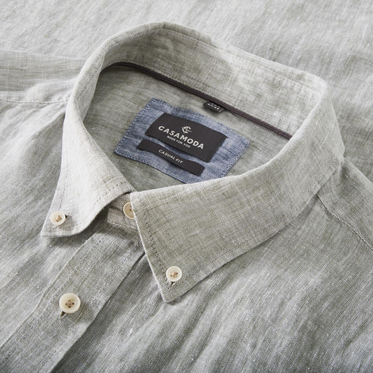 CASA MODA Freizeithemd aus Leinen grün