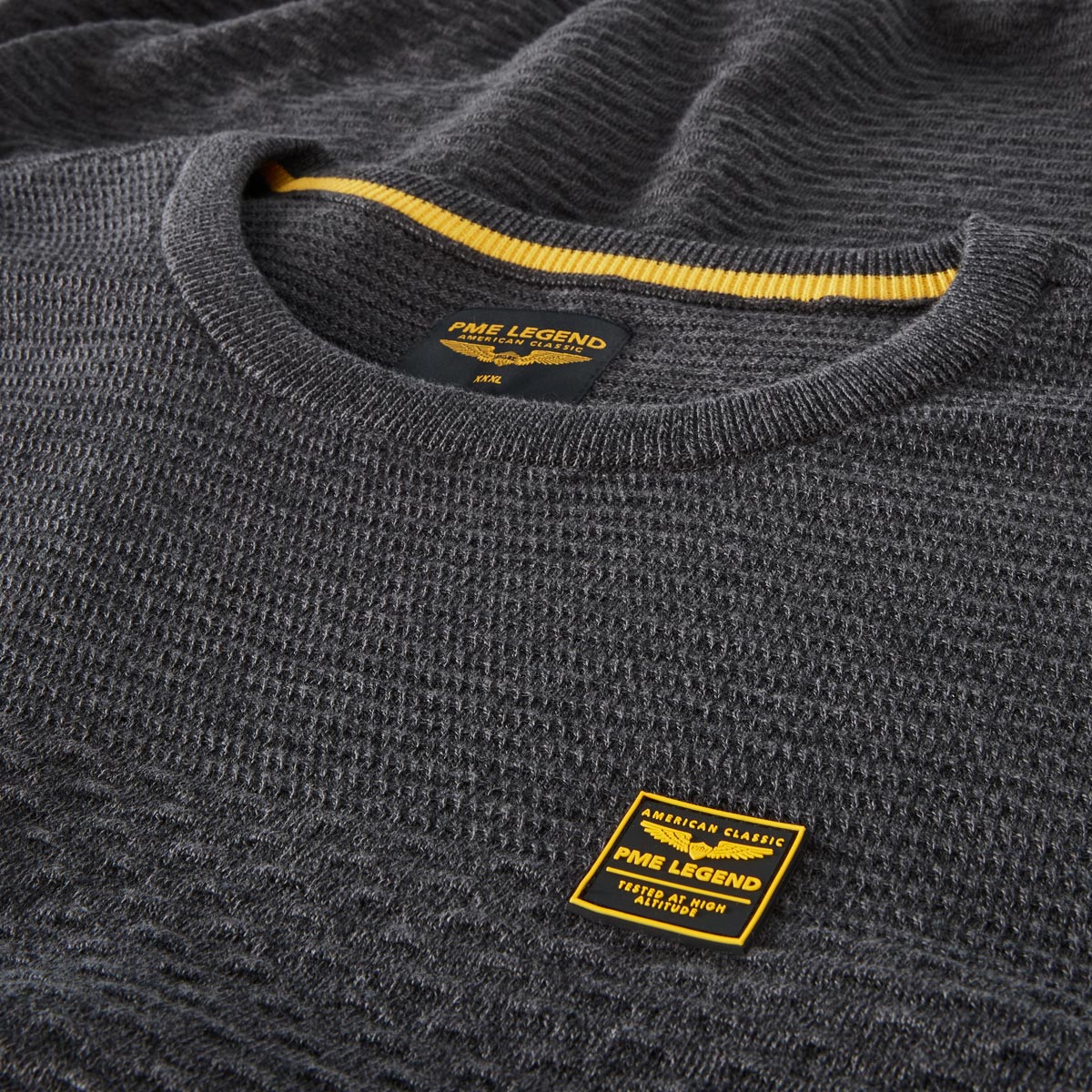 PME LEGEND Pullover mit Struktur schwarz