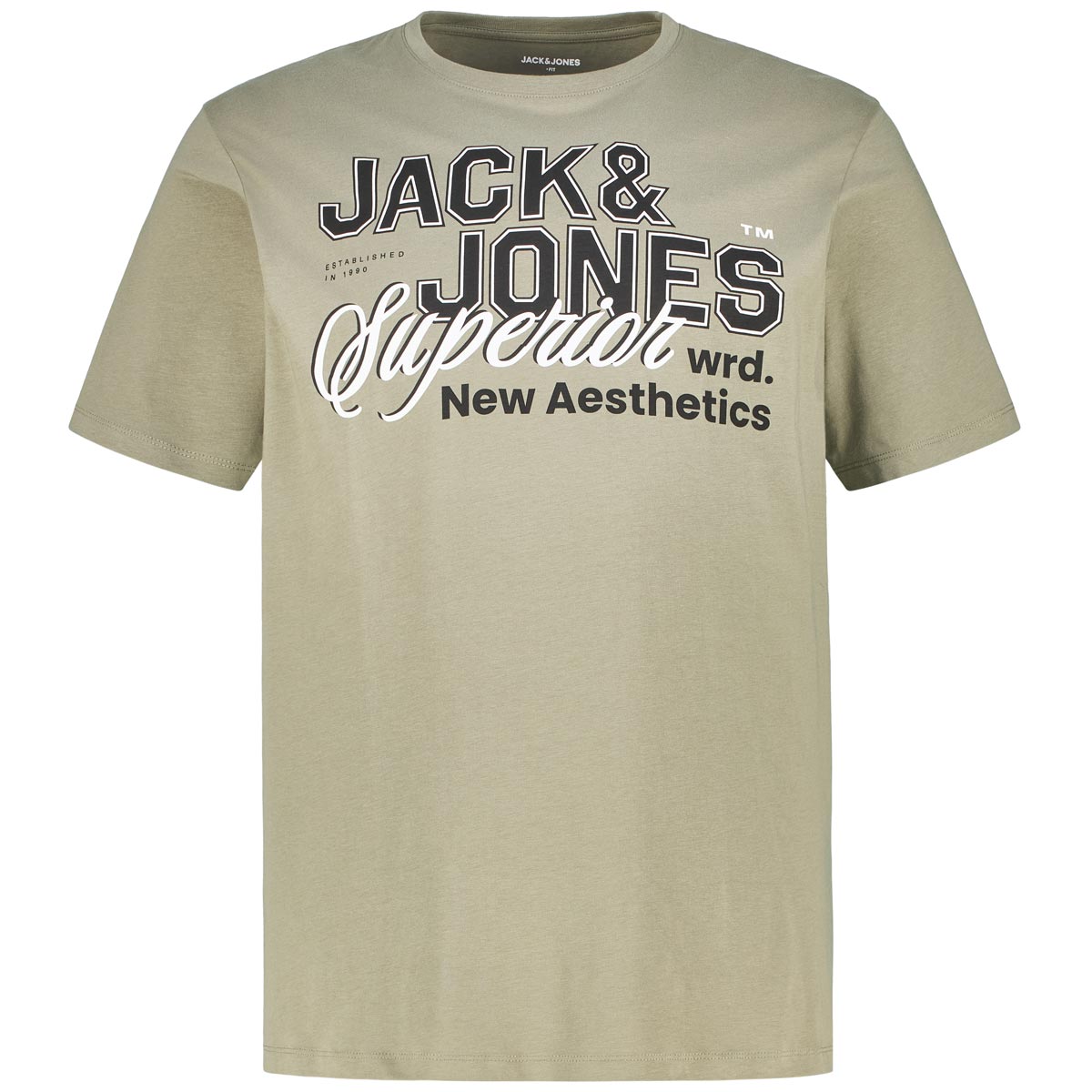 Jack&Jones T-Shirt aus Biobaumwolle Farbe oliv Größe: 7XL günstig online kaufen