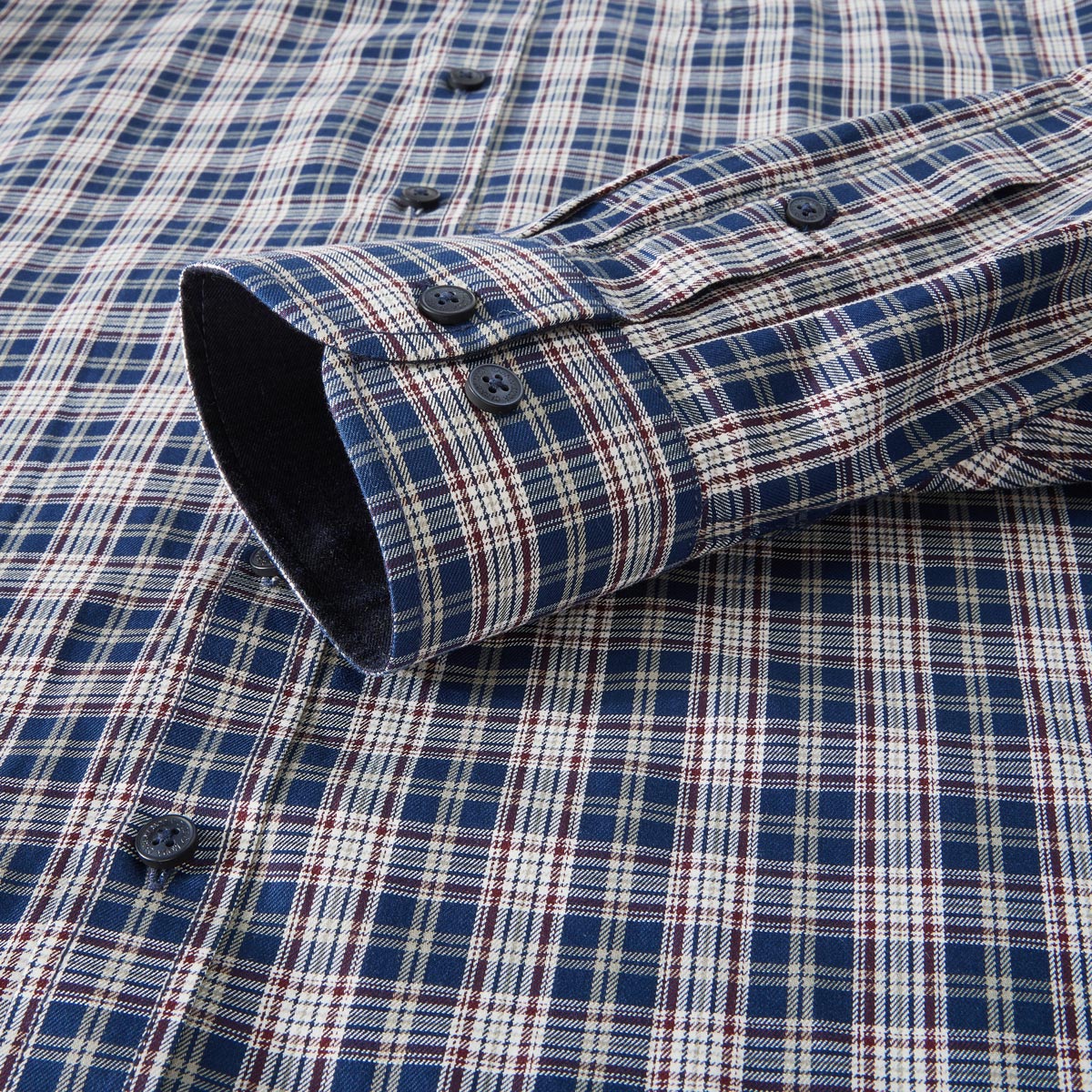 CASA MODA Kariertes Freizeithemd blau