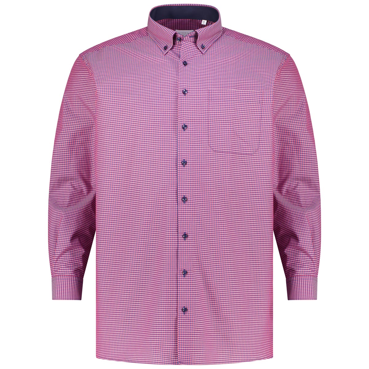 ETERNA Kariertes Businesshemd, bügelfrei, langarm blau/rot ETERNA Kariertes Businesshemd, bügelfrei, langarm blau/rot