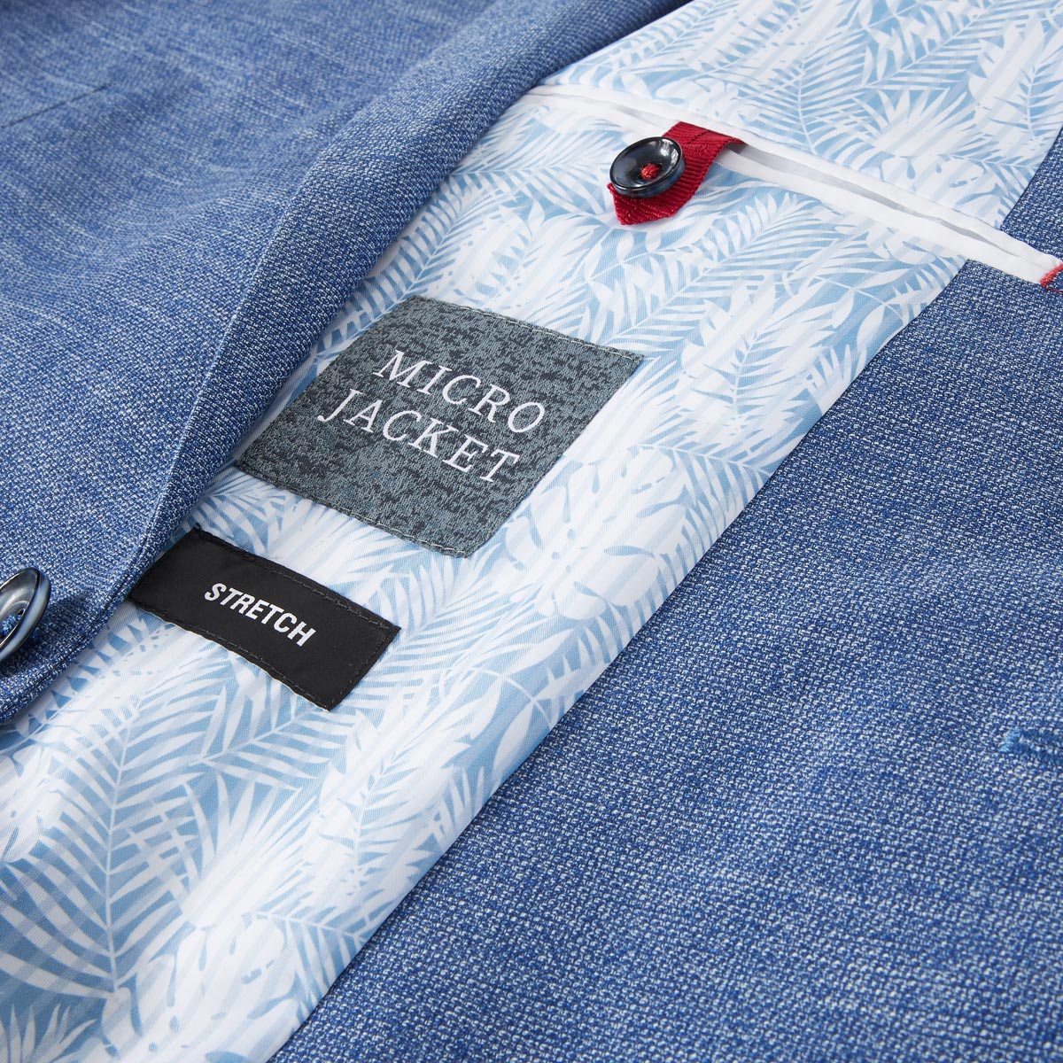 Digel Stretch-Sakko mit feiner Musterung  blau