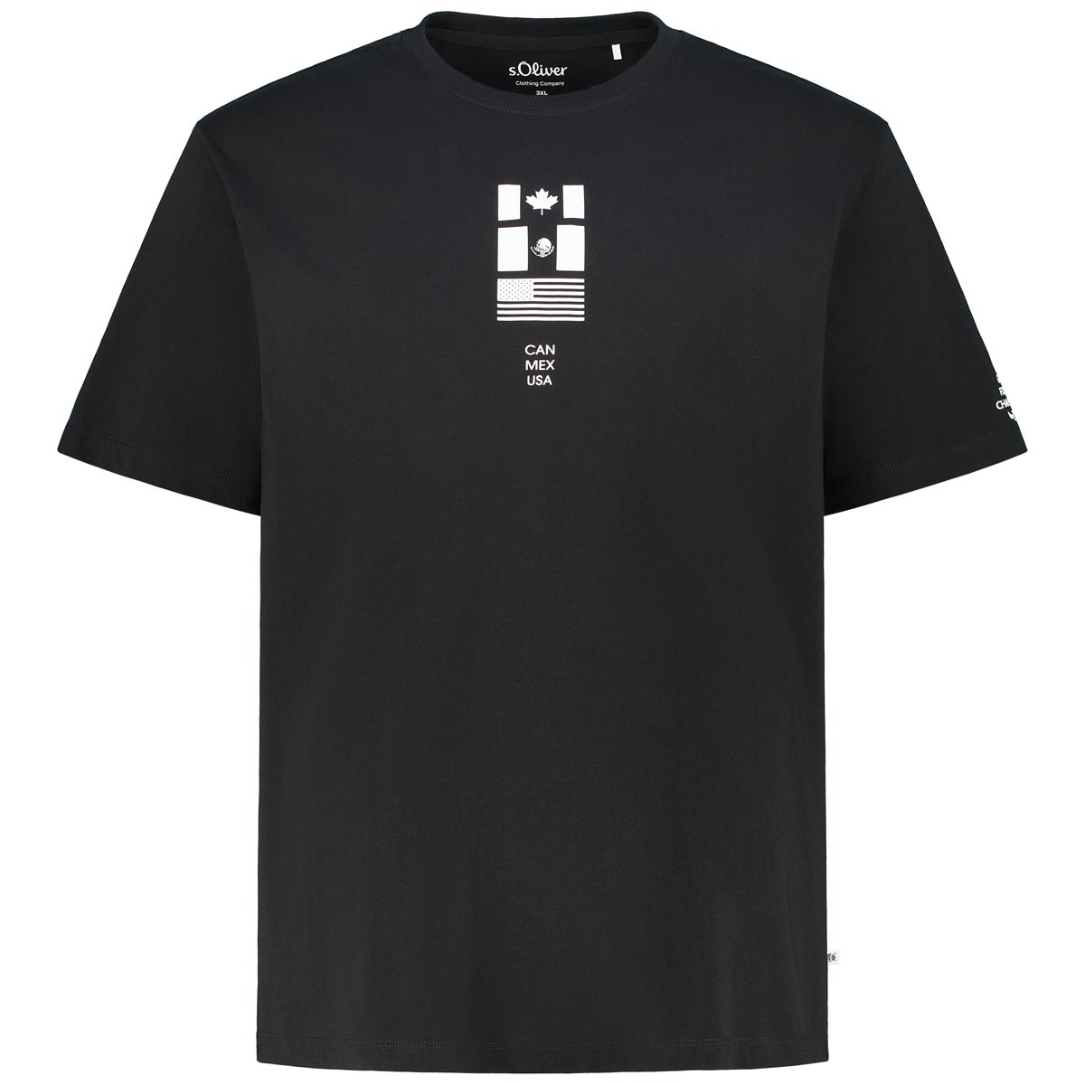 s.Oliver T-Shirt mit Print auf Vorder- und Rückseite schwarz