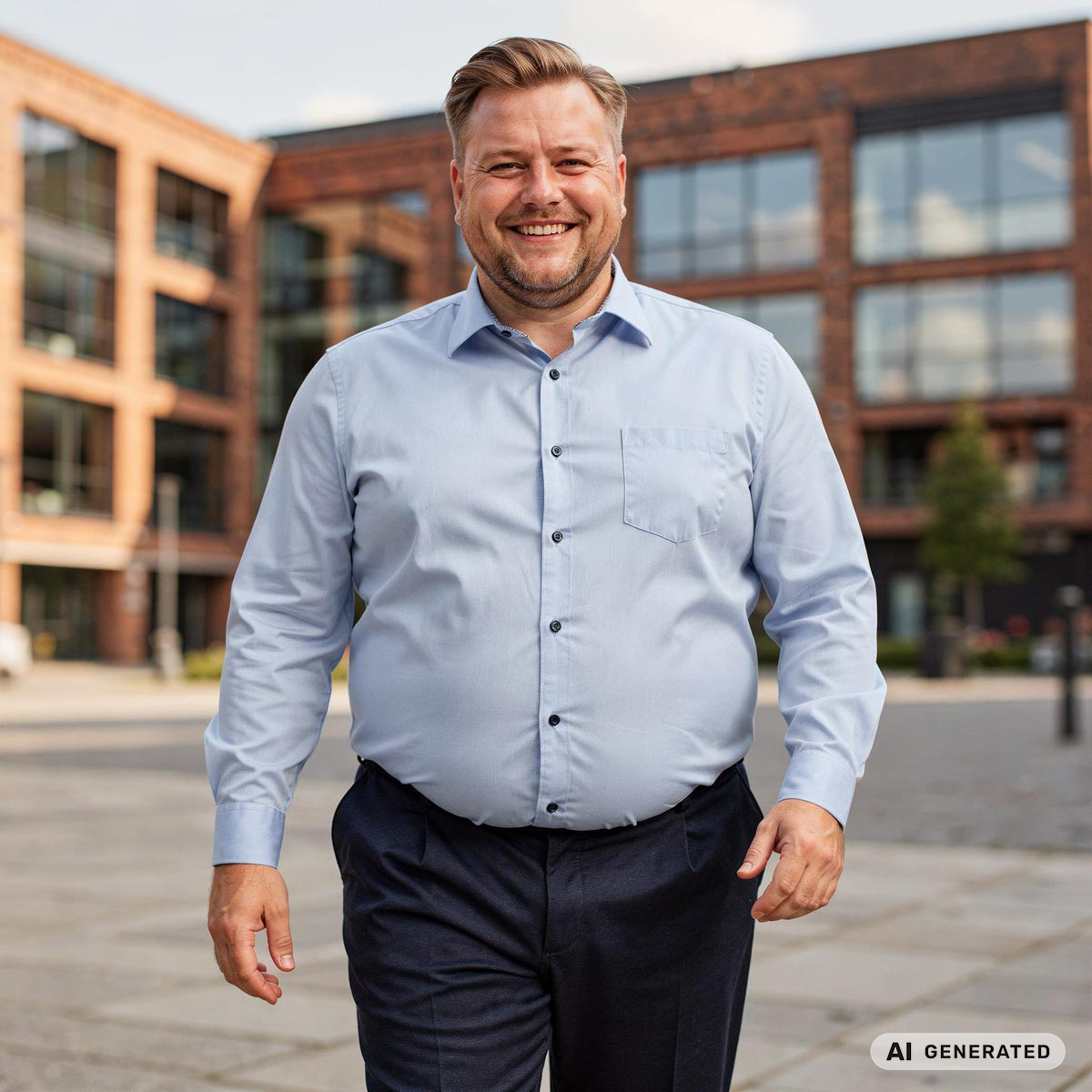 VENTI Businesshemd aus Baumwolle blau