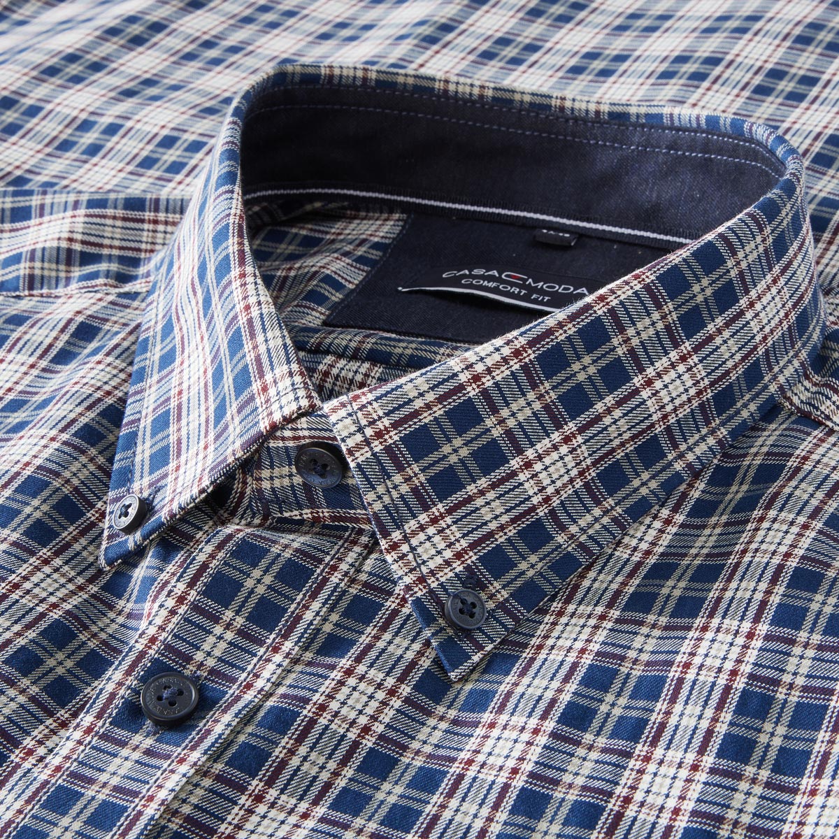 CASA MODA Kariertes Freizeithemd blau