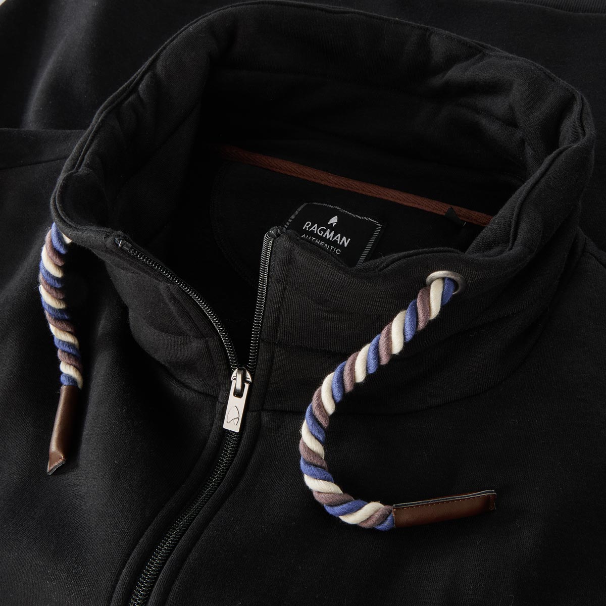 RAGMAN Sweatjacke aus Baumwollmischung schwarz