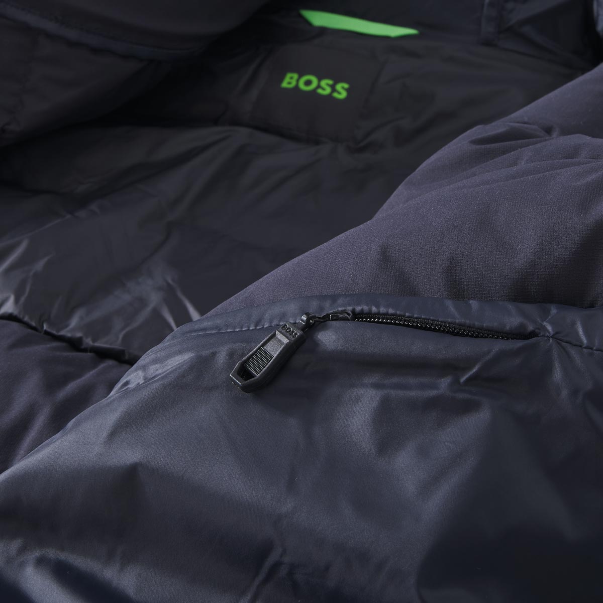 BOSS Steppjacke mit Stretch, wasserabweisend dunkelblau