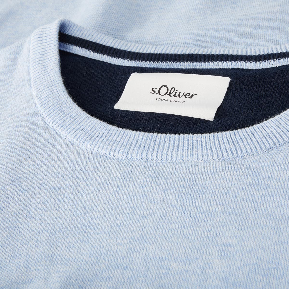 s.Oliver Feinstrickpullover aus Baumwolle blau