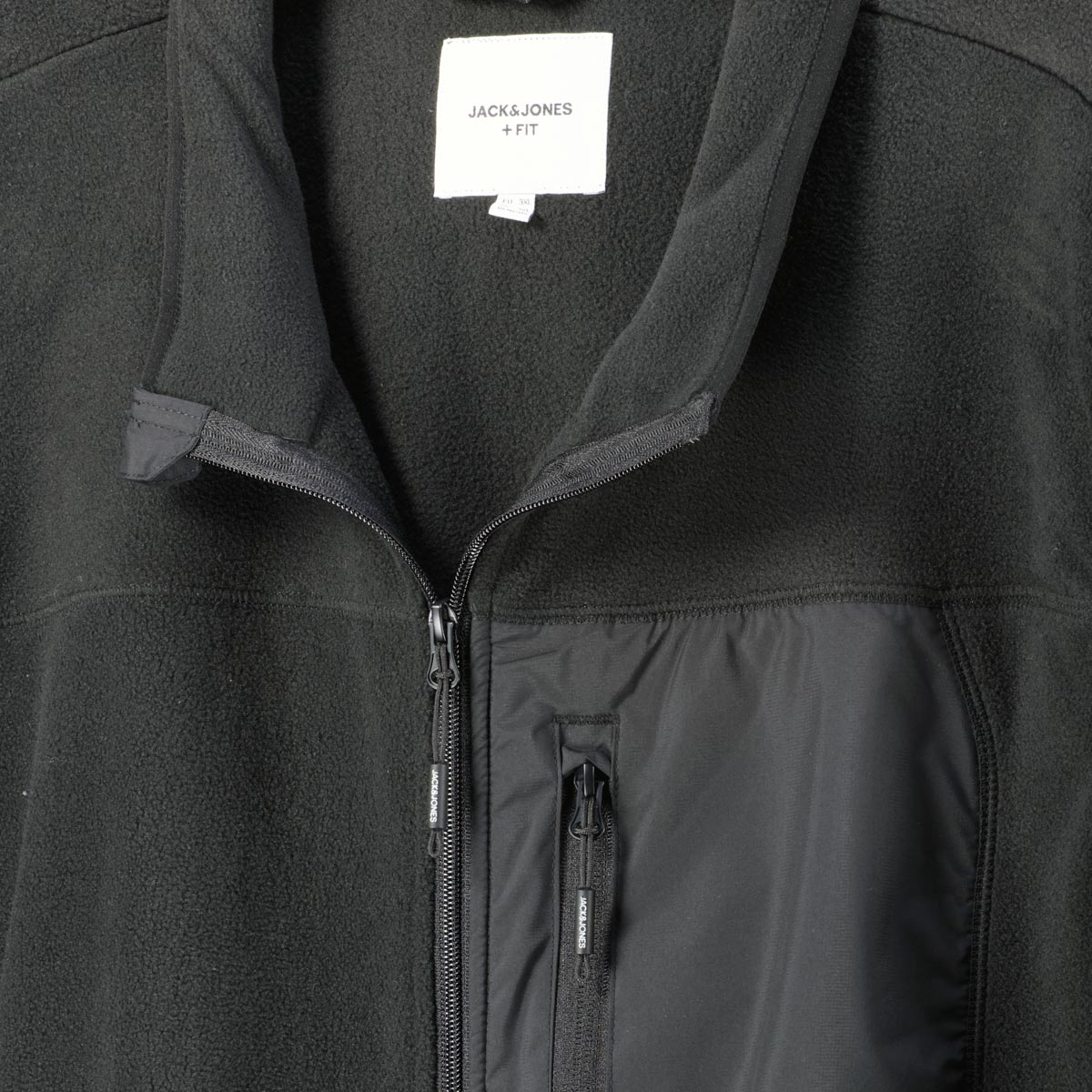 Jack&Jones Leichte Fleeceweste mit Brusttasche schwarz