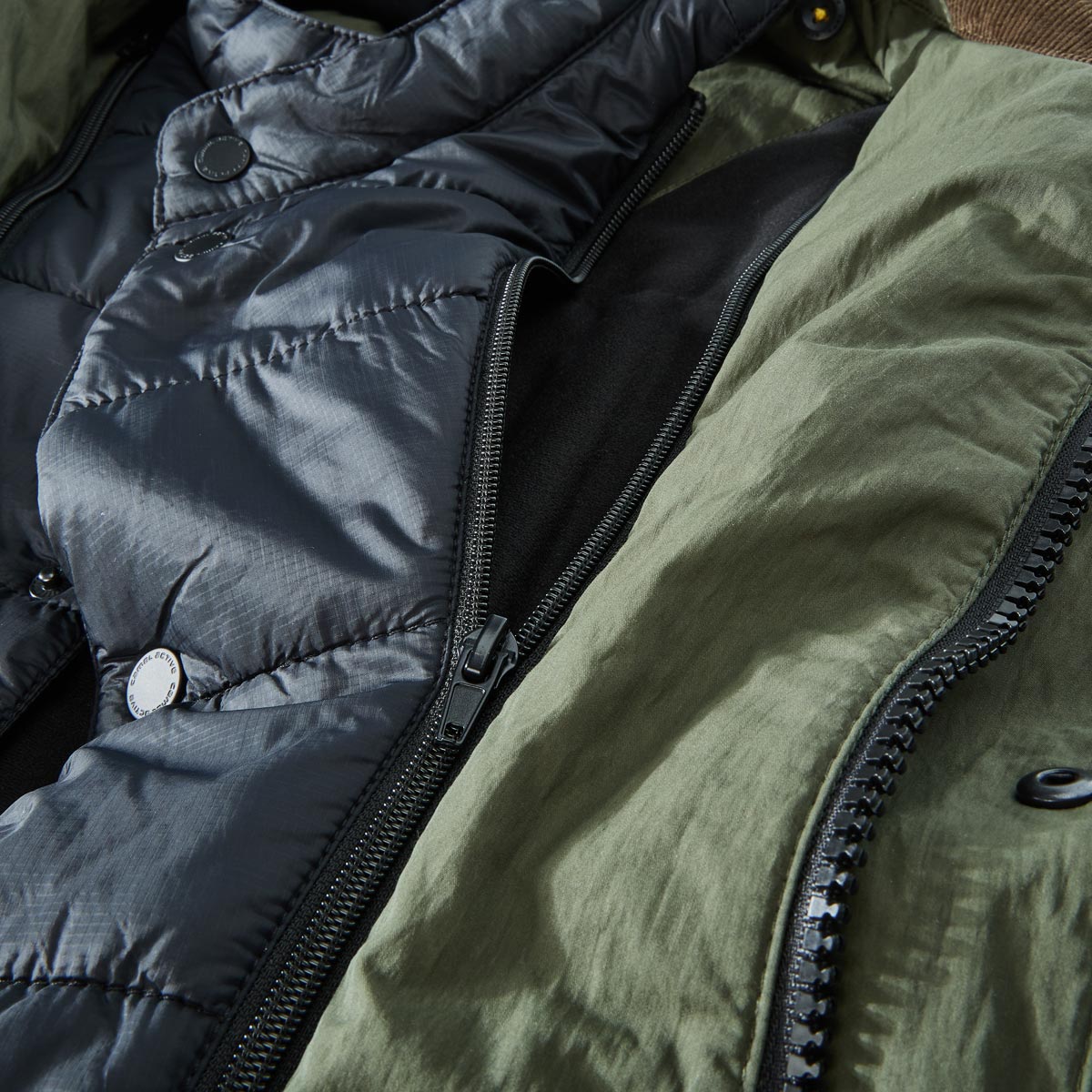 camel active Fieldjacket mit heraustrennbarem Westeneinsatz oliv