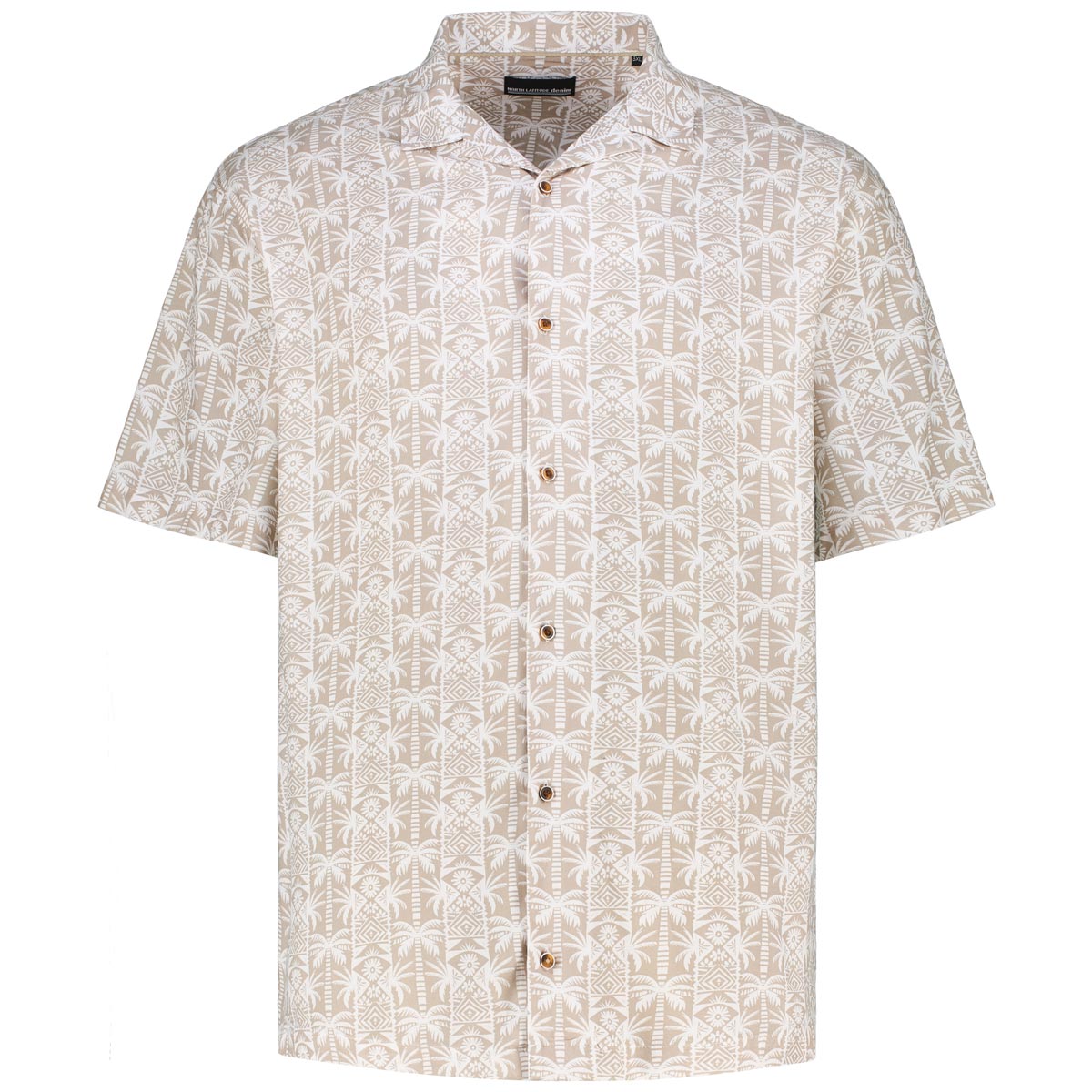 North Freizeithemd mit Allover-Muster Farbe sand Größe: 4XL günstig online kaufen